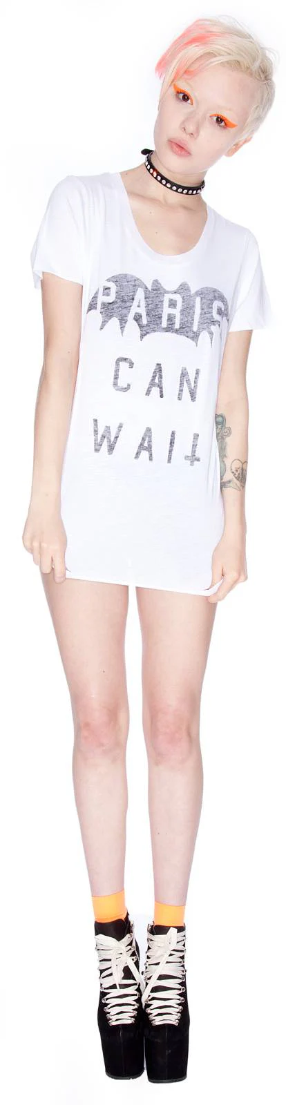 Paris Can Wait Tee - White - Image 9