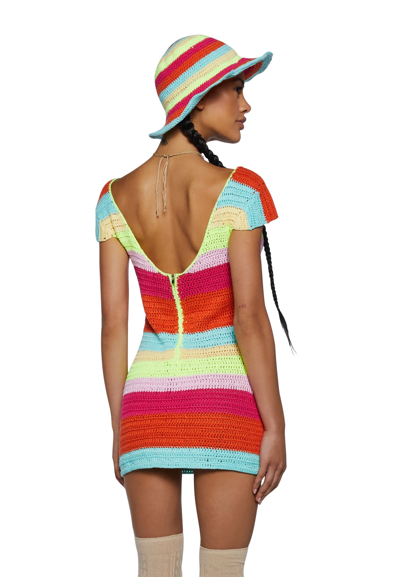 Parklife Crochet Low Back Mini Dress - Image 4