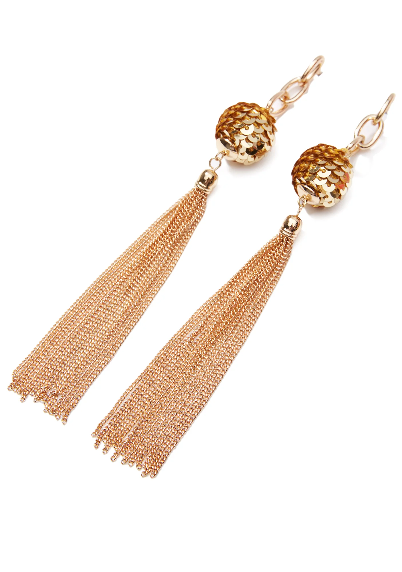 Party Princess Sequin Fringe Earrings - Image 2
