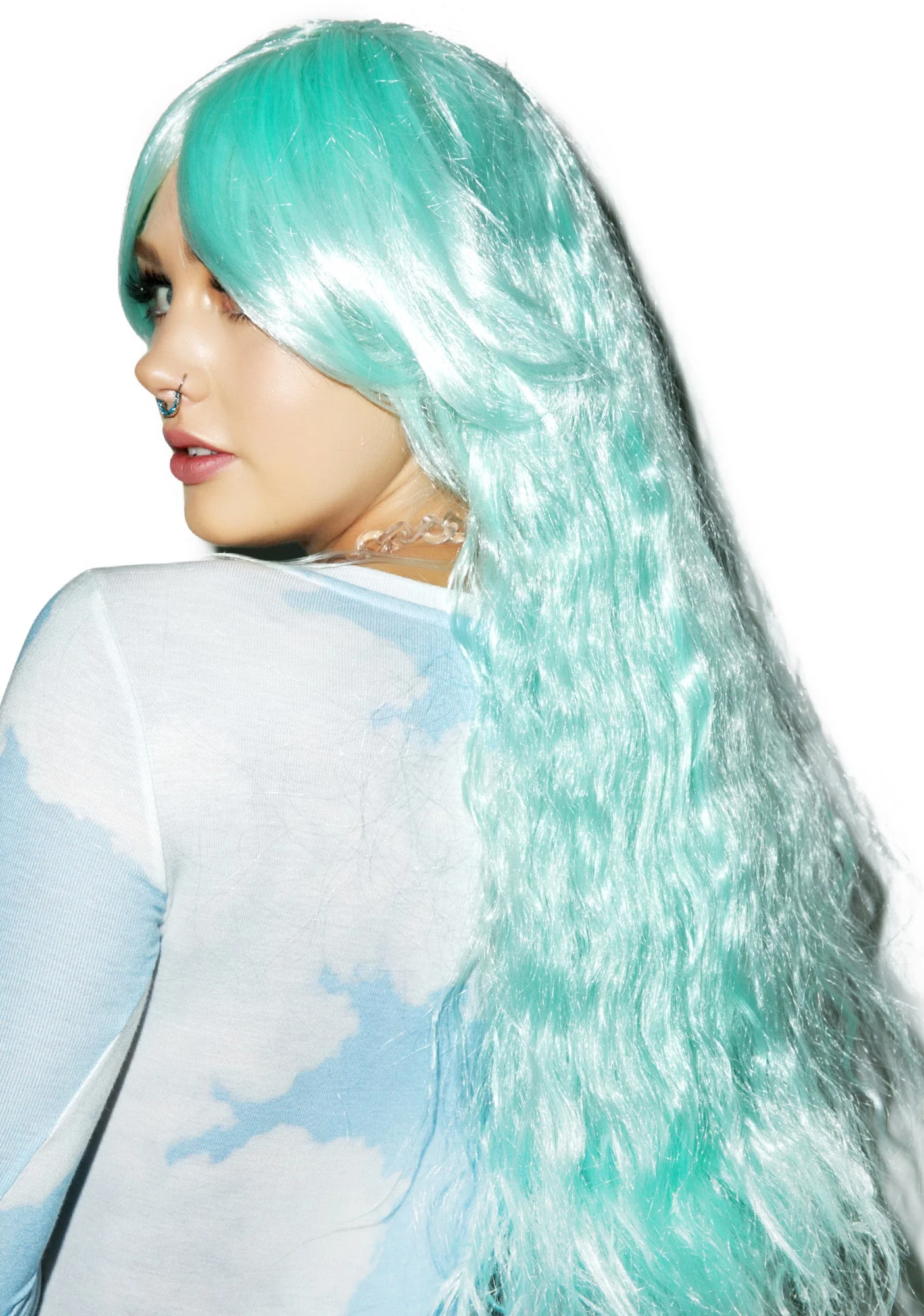 Pastel Baby Wavy Wig - Light Blue - Image 6