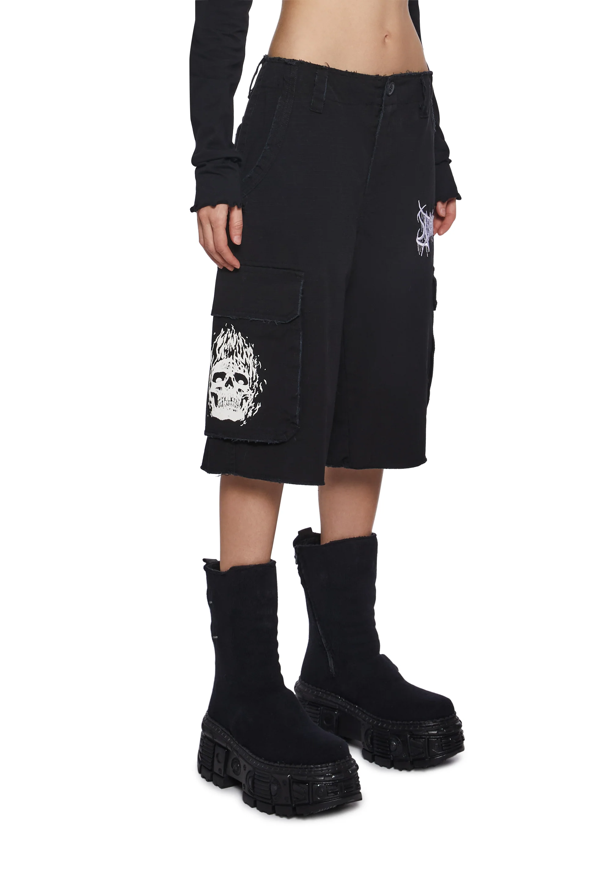 Goth Journal Distressed Shorts - Image 3