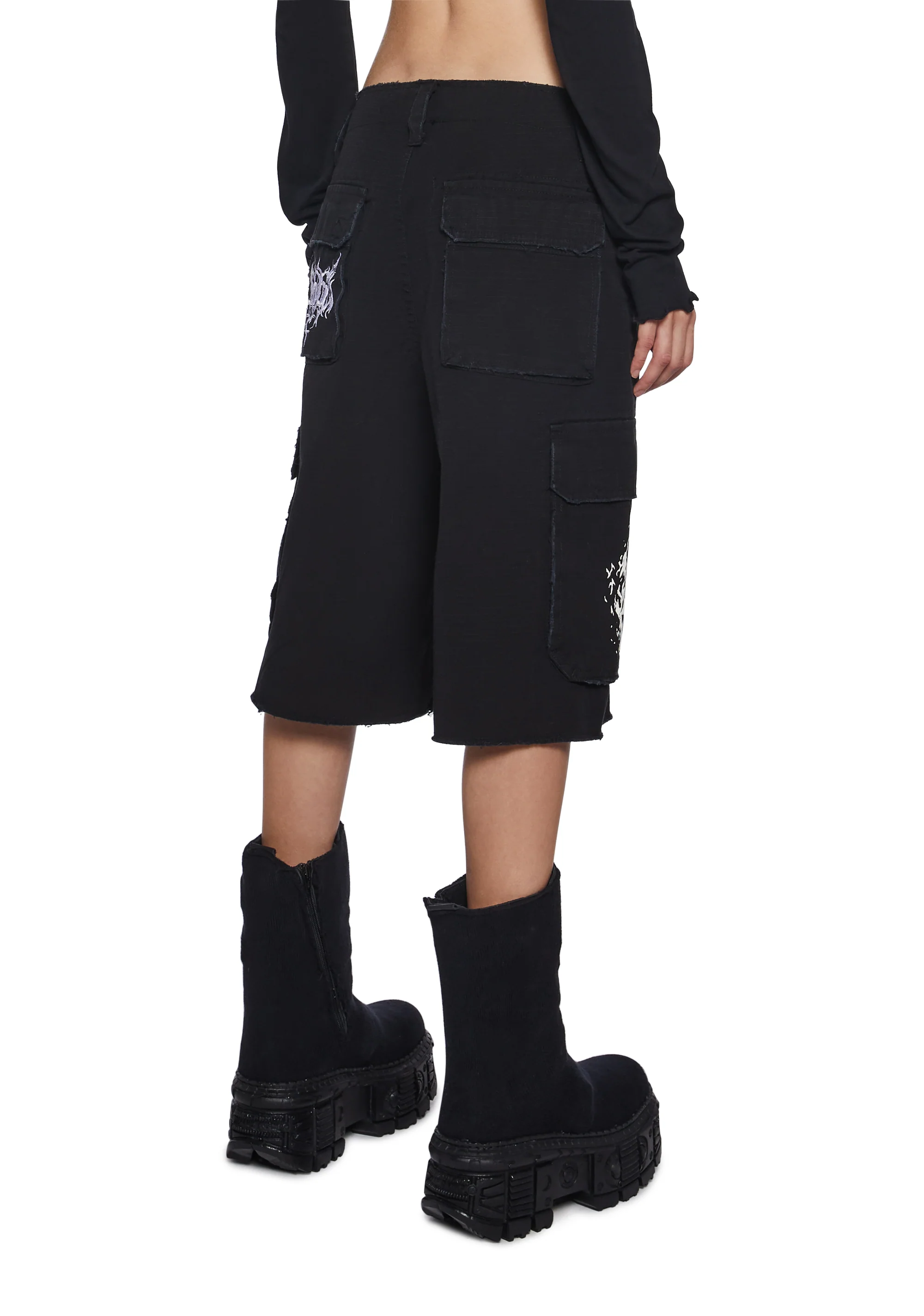 Goth Journal Distressed Shorts - Image 4