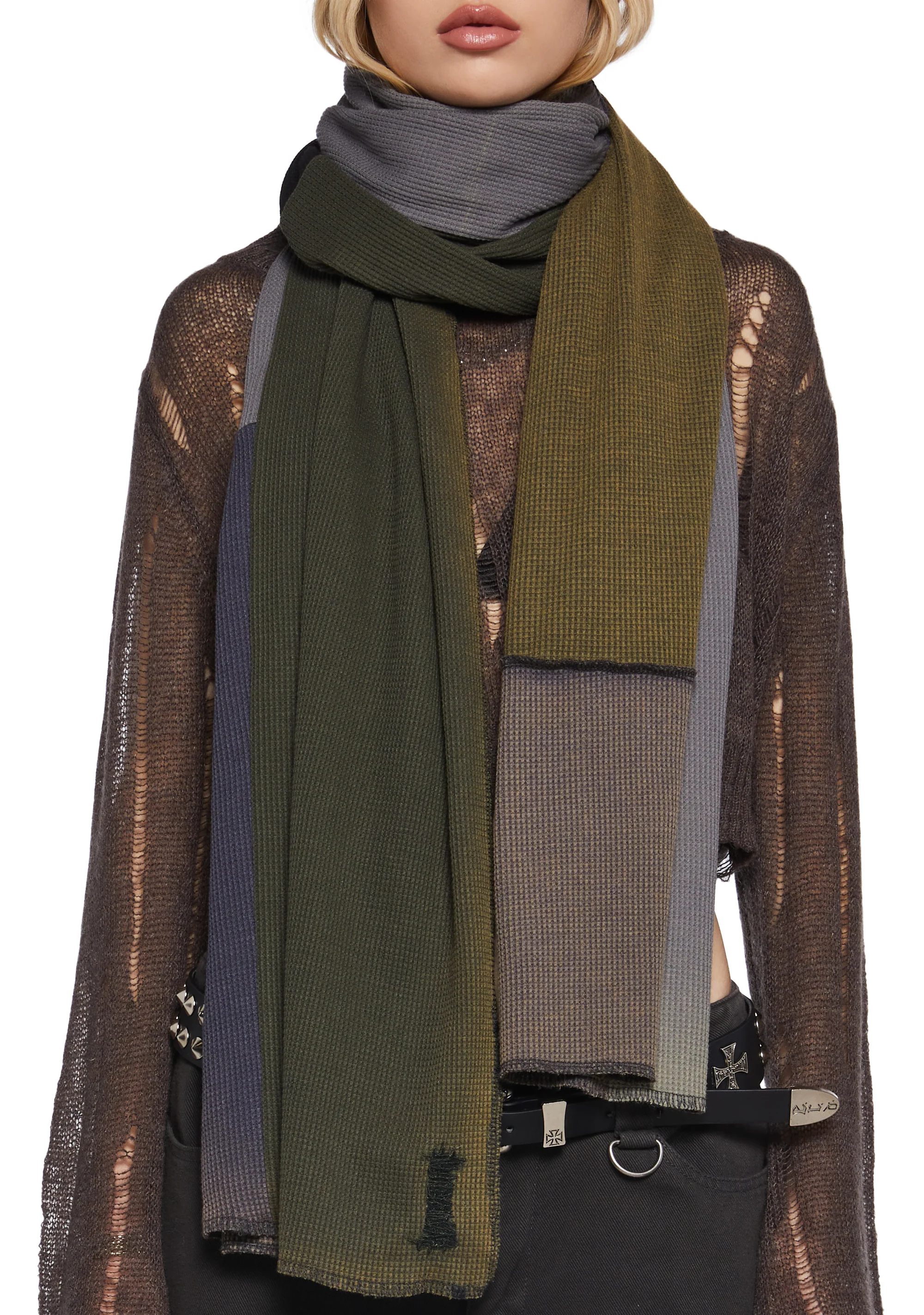 Chord Thermal Patchwork Scarf - Image 2