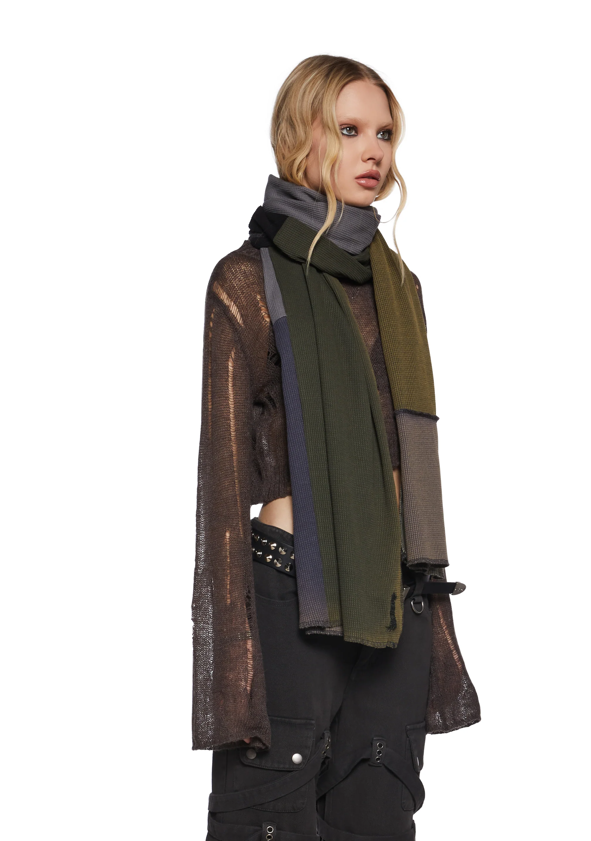Chord Thermal Patchwork Scarf - Image 3