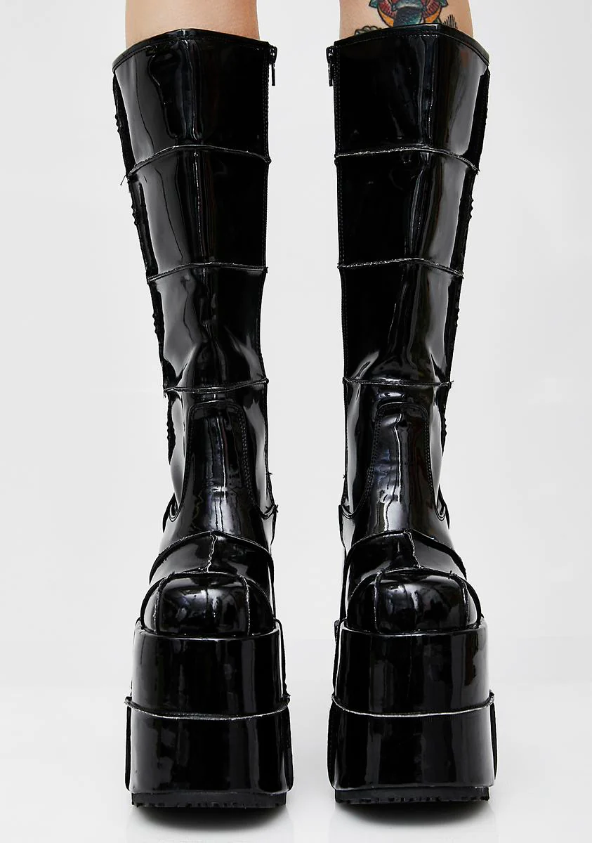 Stack-301 Unisex Platform Knee High Boots - Image 3