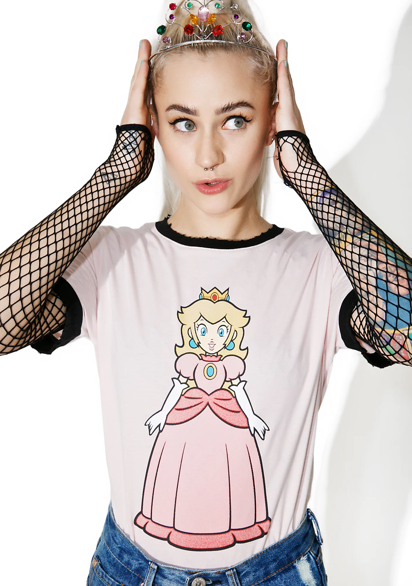 Peachy Royalty Ringer Tee - Image 3
