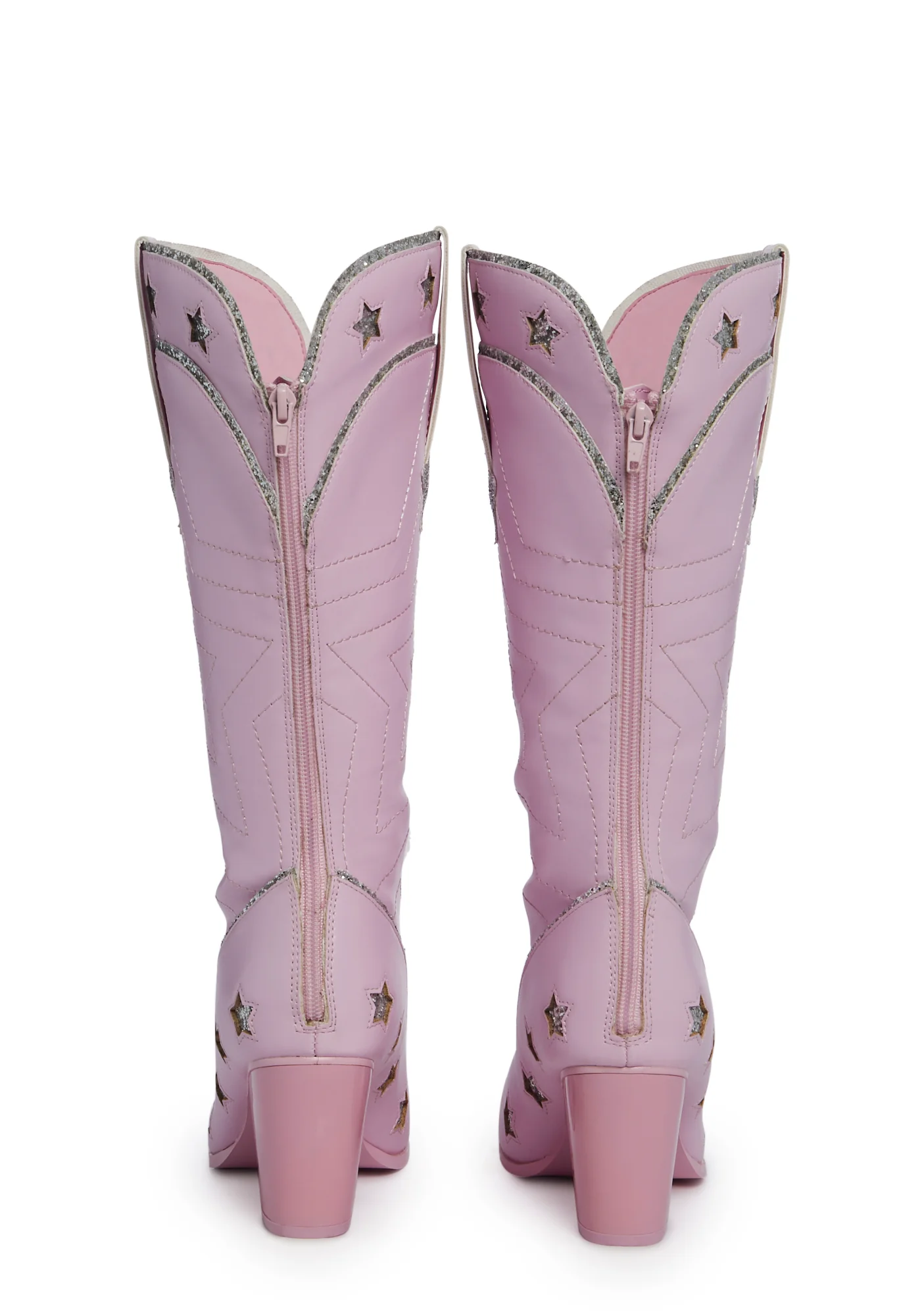 Pearl Star Space Cowgirl Boots - Pink/Silver - Image 4