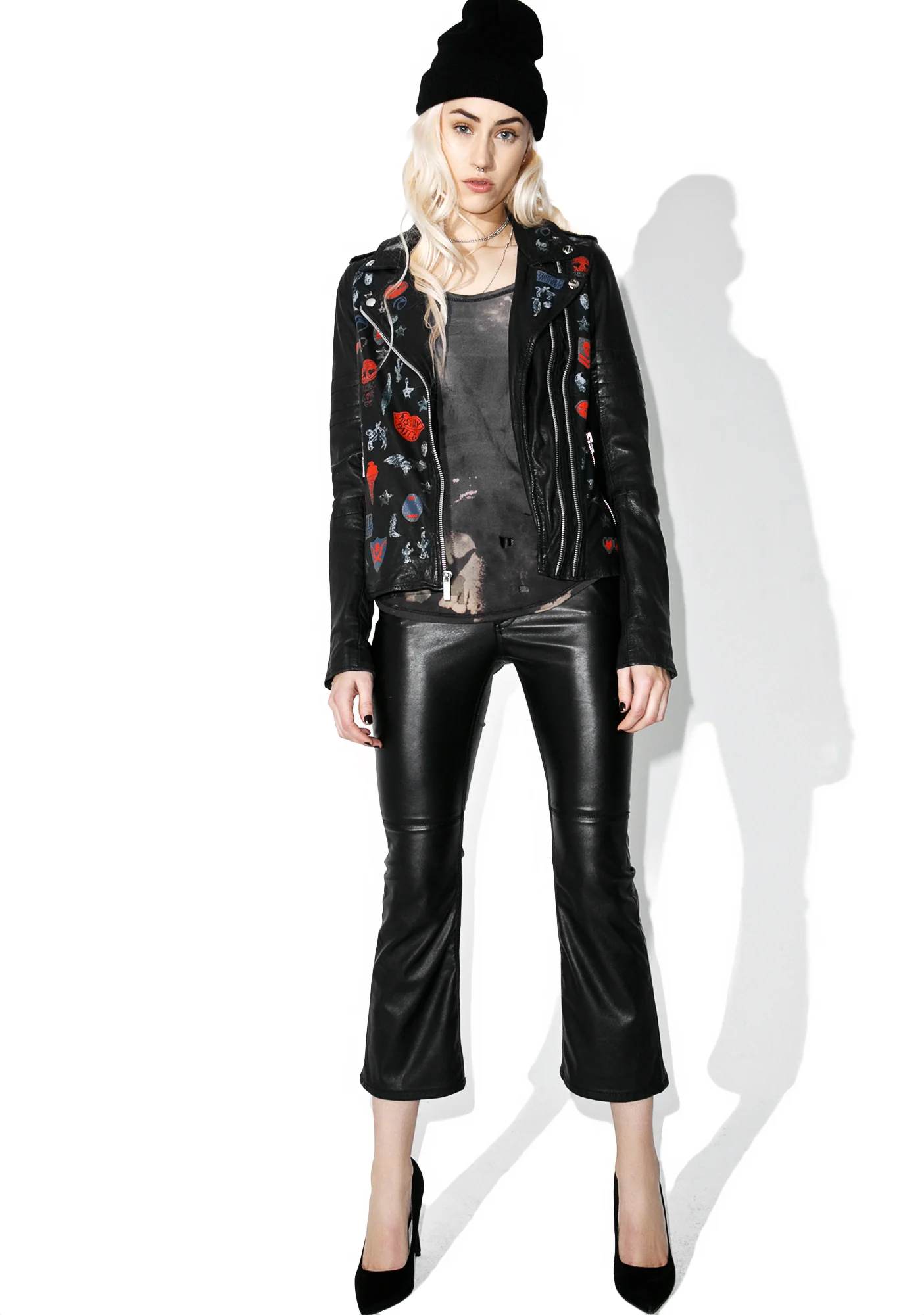 Perfecto Patched Leather Biker Jacket - Image 5