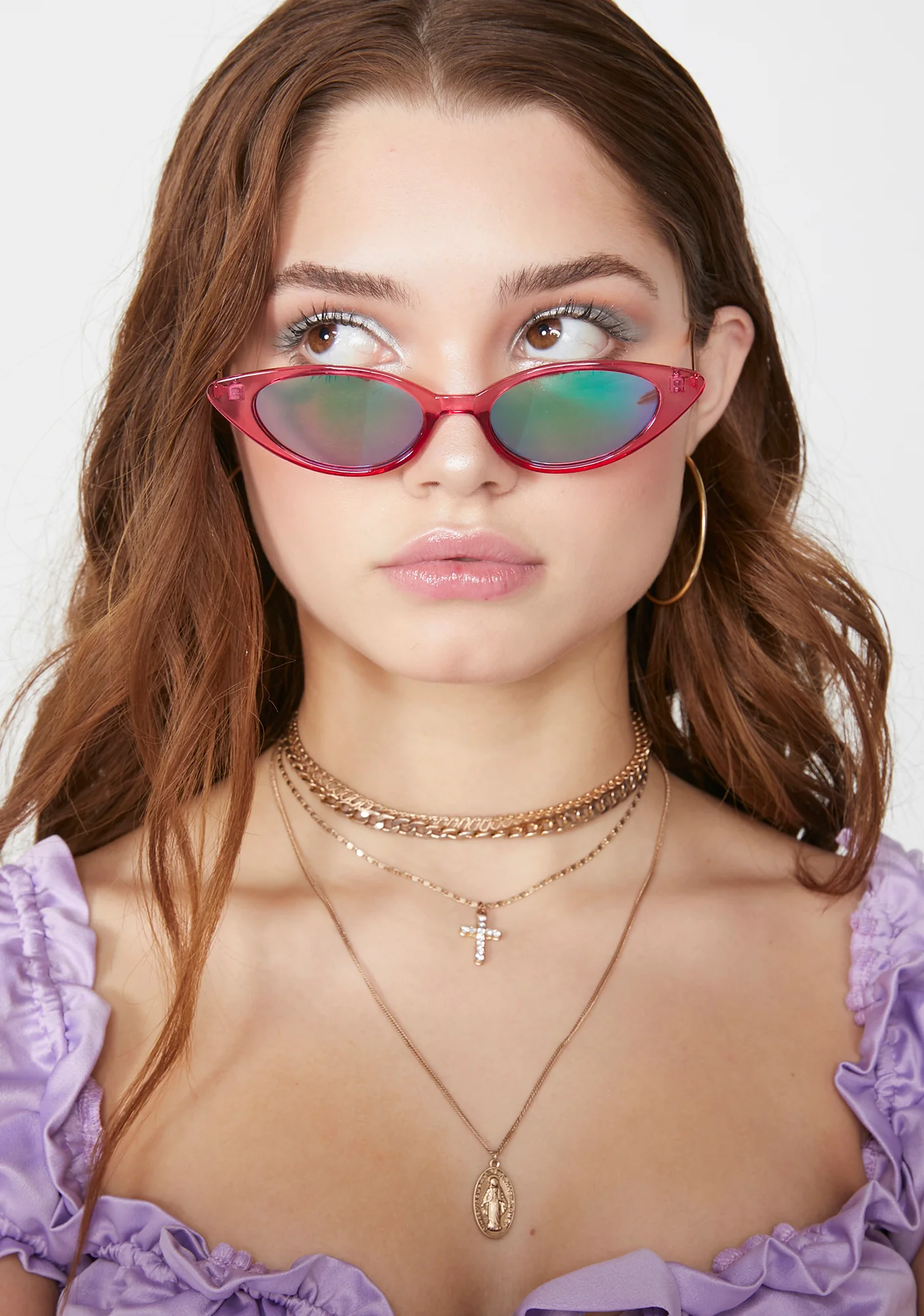 Pink Ladies Cat Eye Sunglasses - Image 4