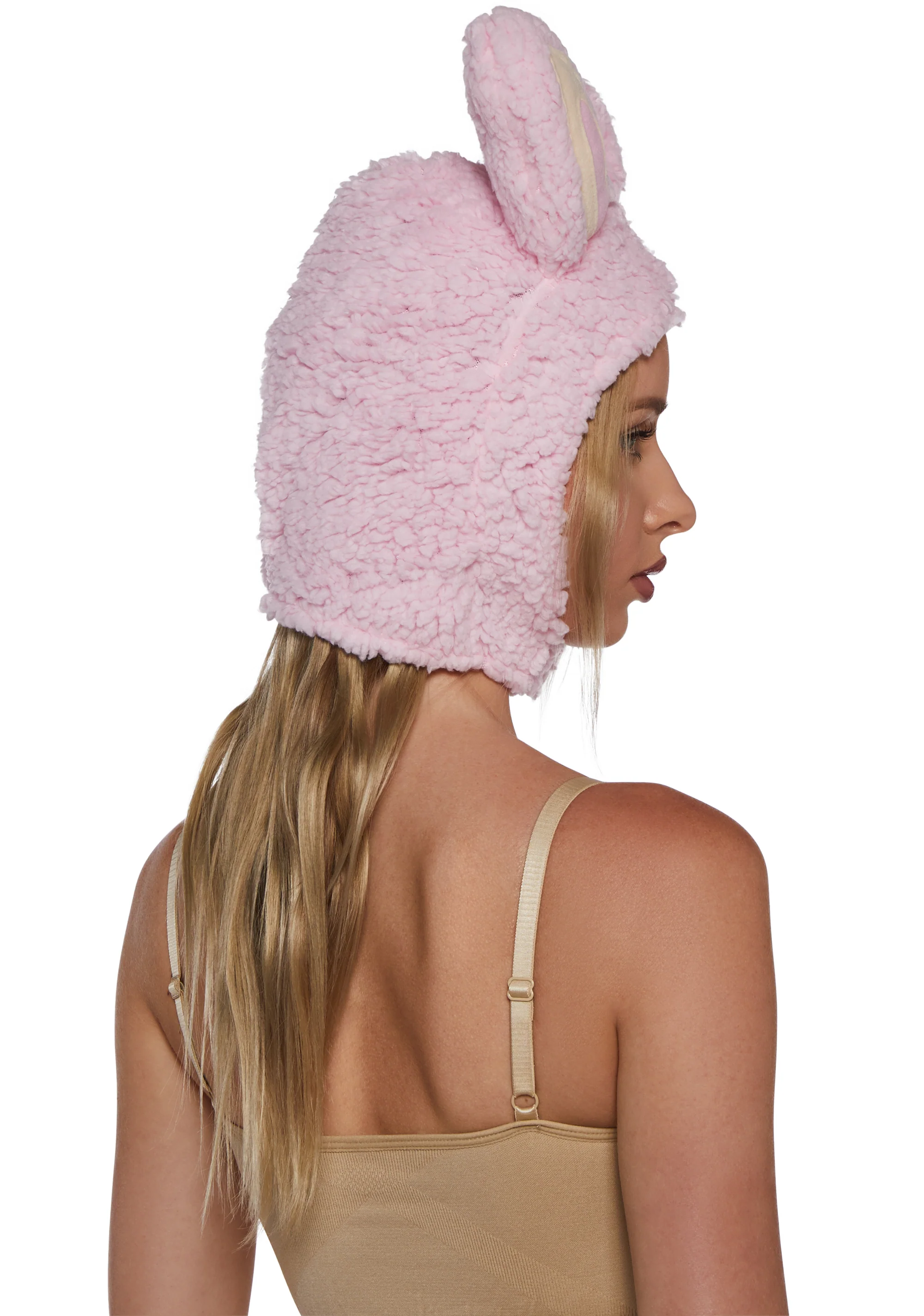 Little Monster Costume Hood - Pink - Image 3