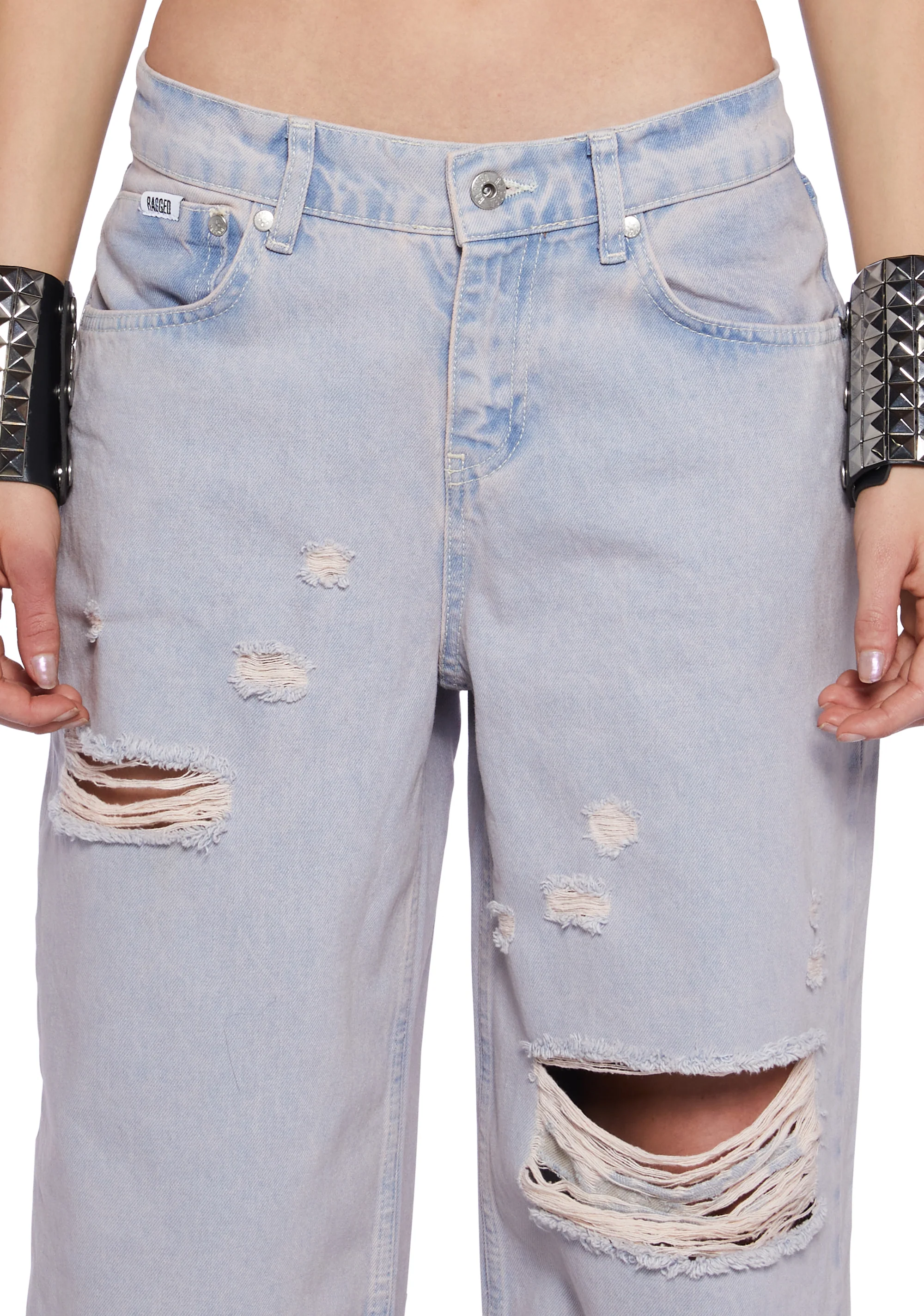 Pink Wash Distressed Release Jeans - Image 2