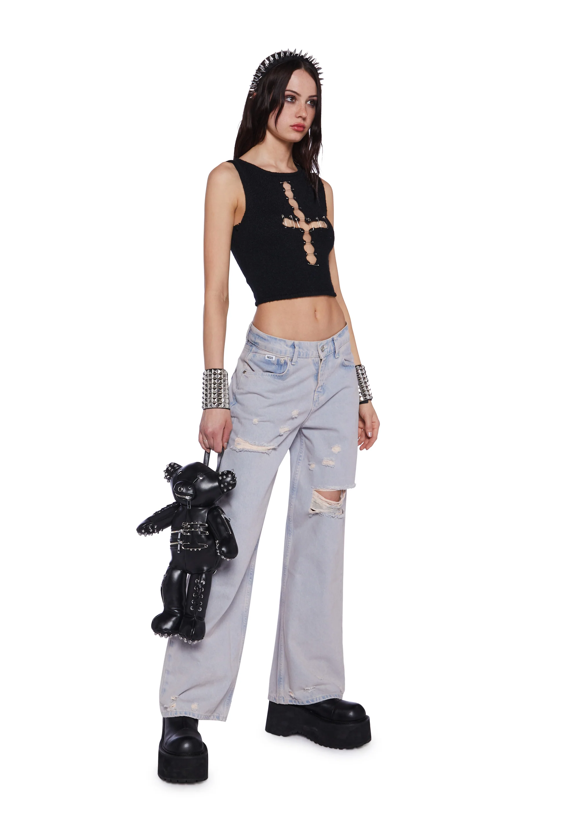 Pink Wash Distressed Release Jeans - Image 3