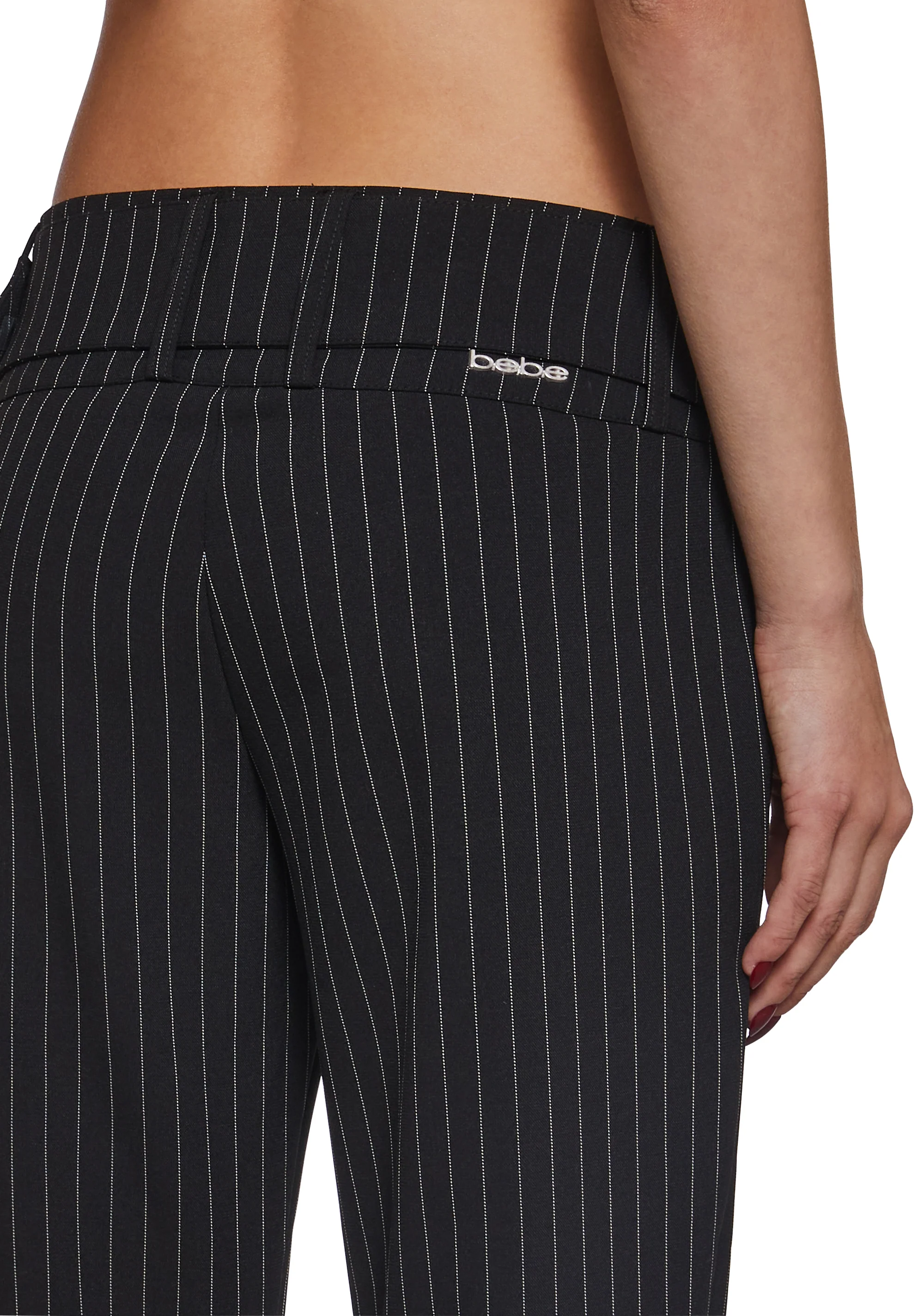 Pinstripe Low Rise Slacks - Image 6