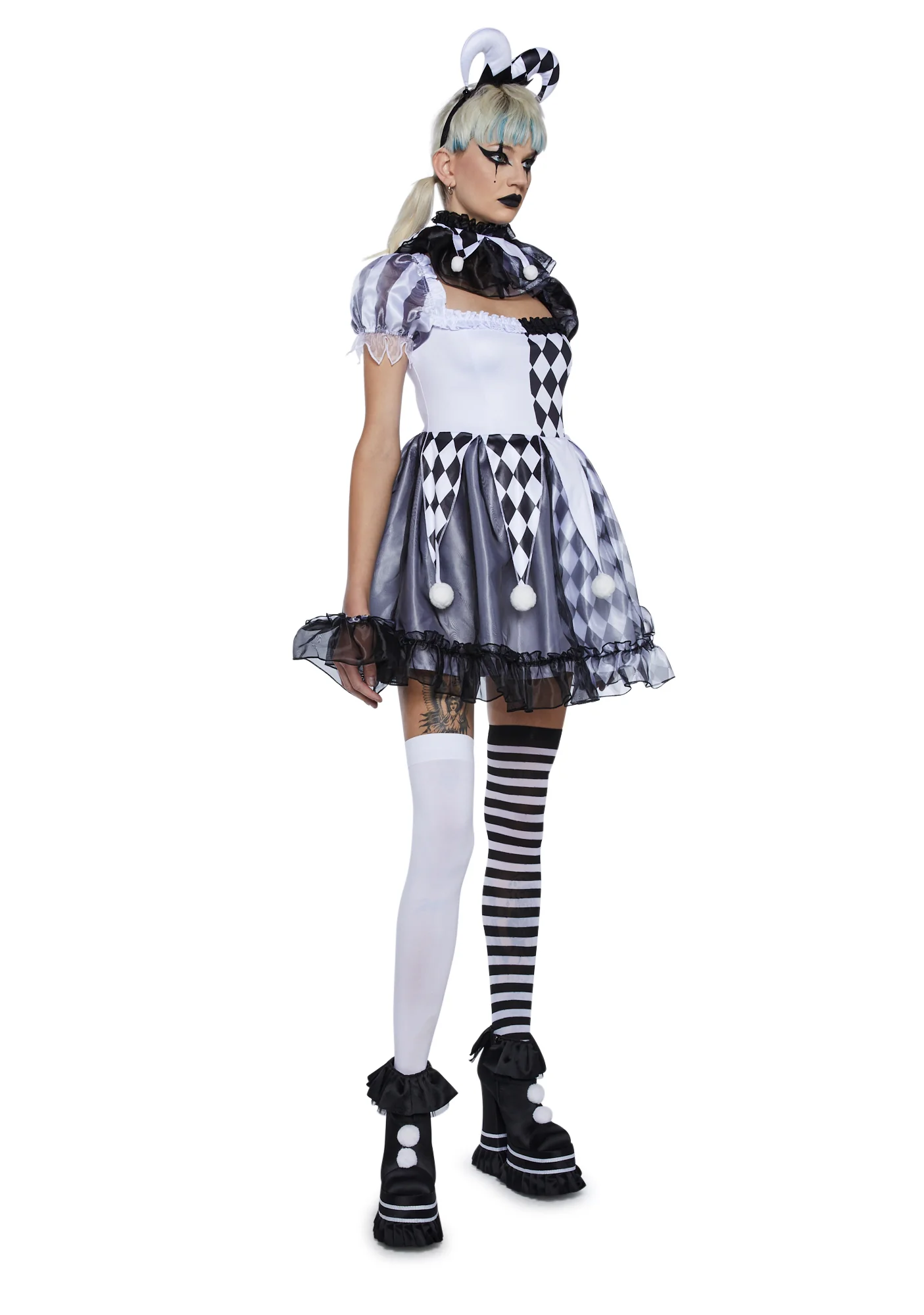 Pinwheel Fantasy Jester Costume - Black - Image 7