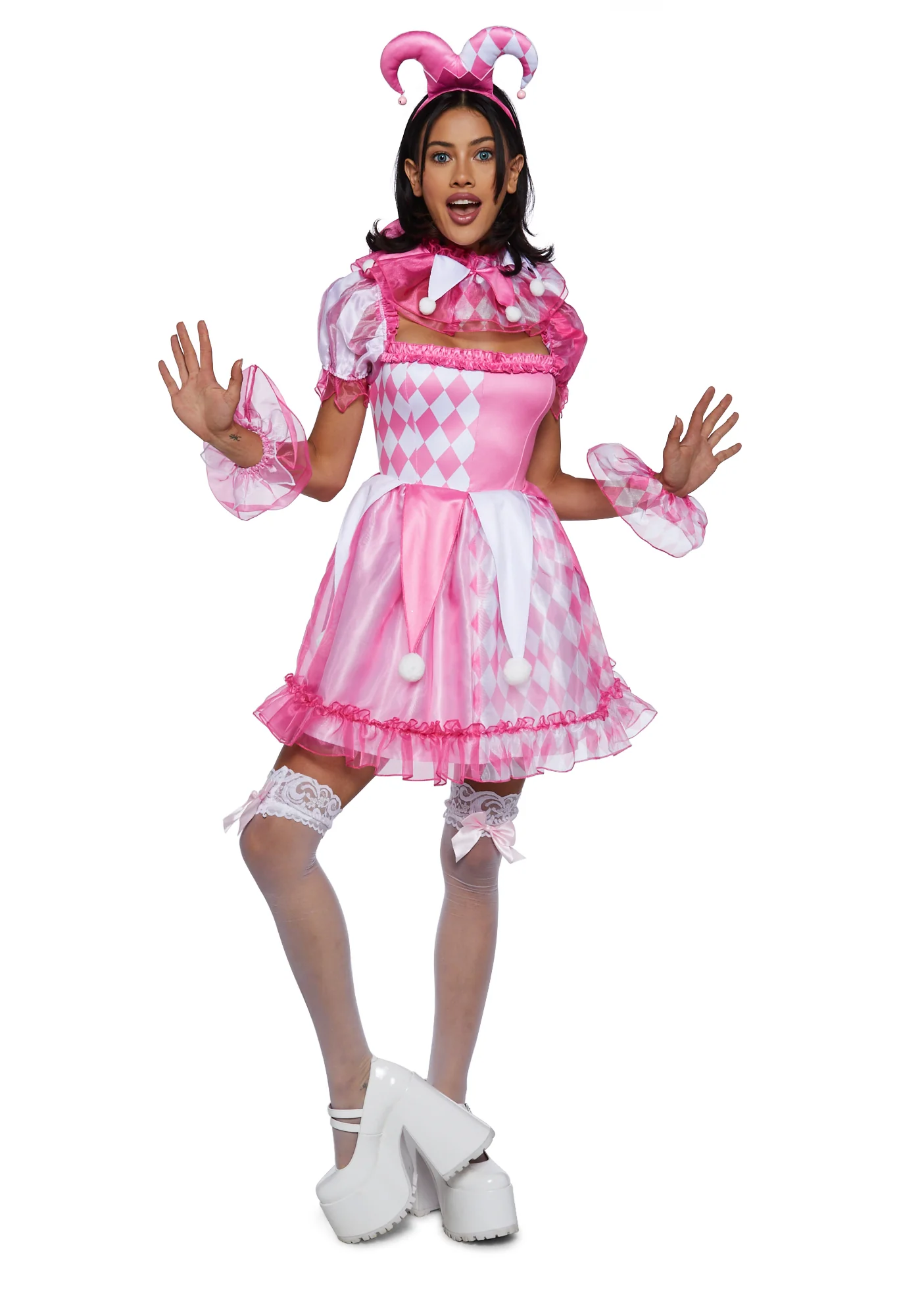 Pinwheel Fantasy Jester Costume - Pink - Image 2
