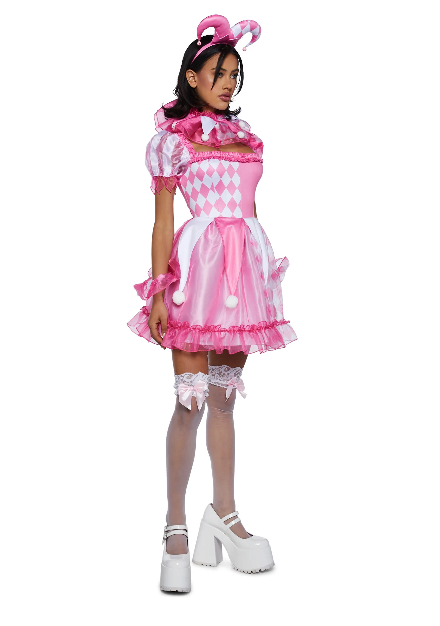 Pinwheel Fantasy Jester Costume - Pink - Image 3