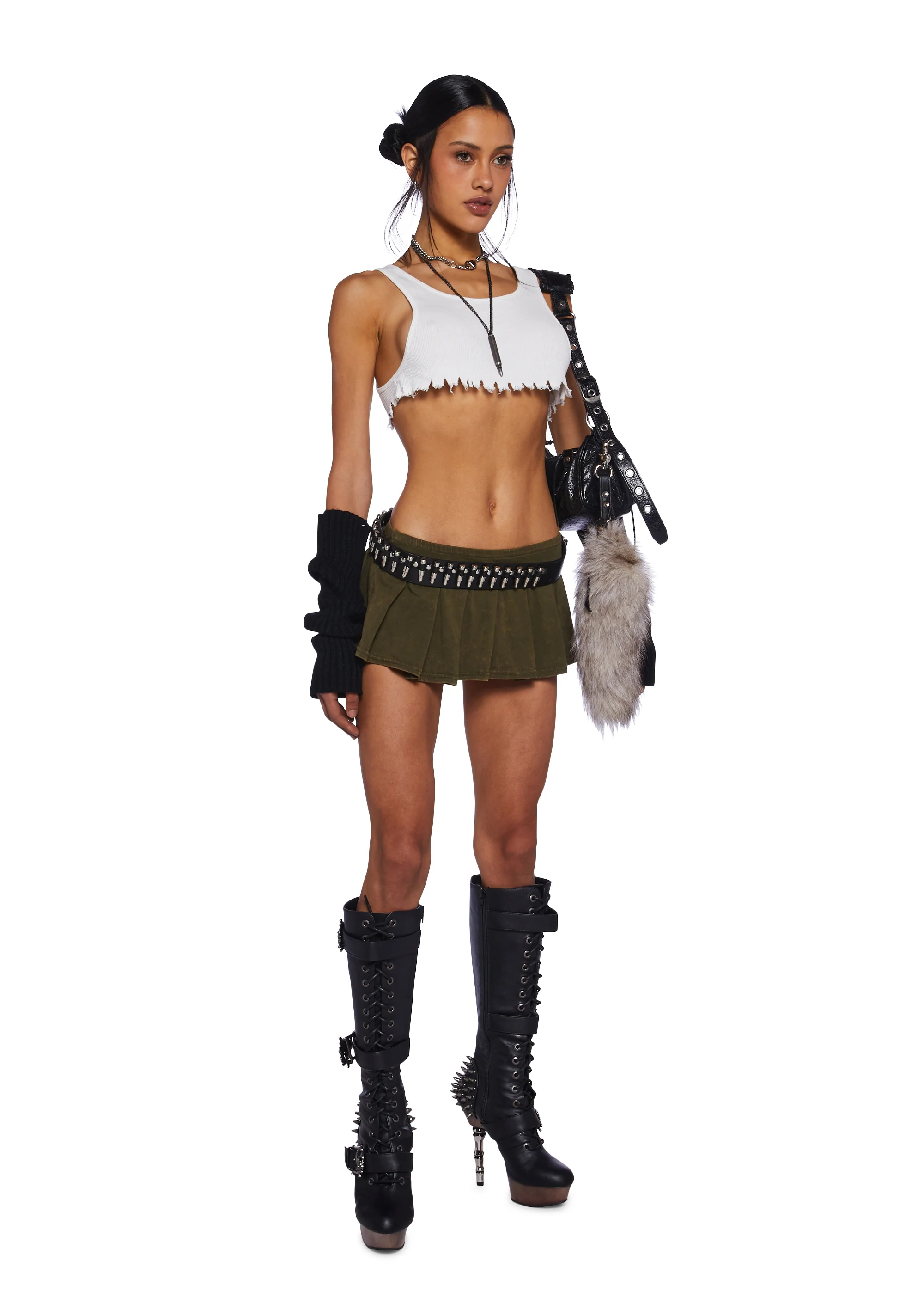 Pipe Down Pleated Mini Skort - Image 2