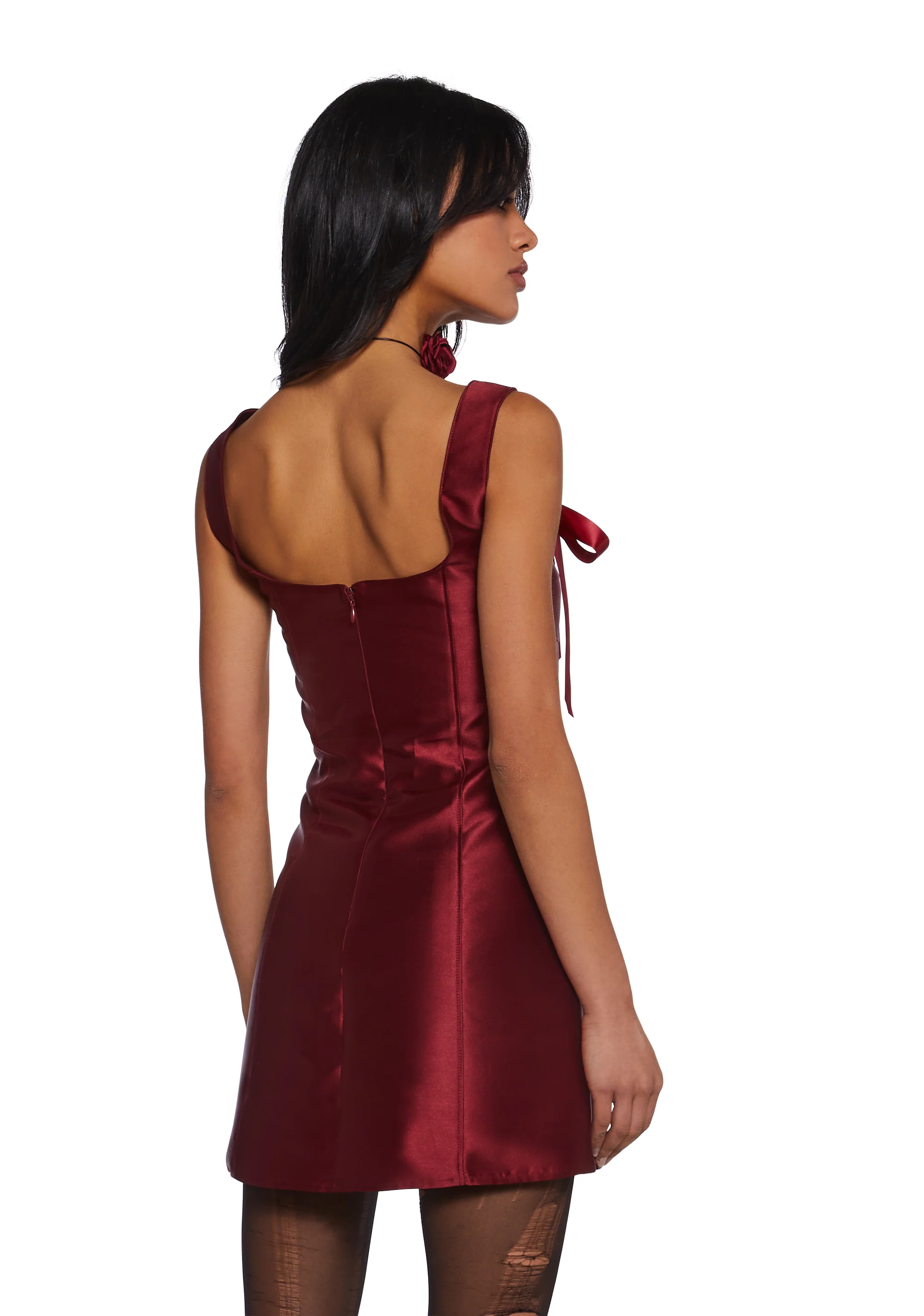 Pixie Stardust Mini Dress - Burgundy - Image 5