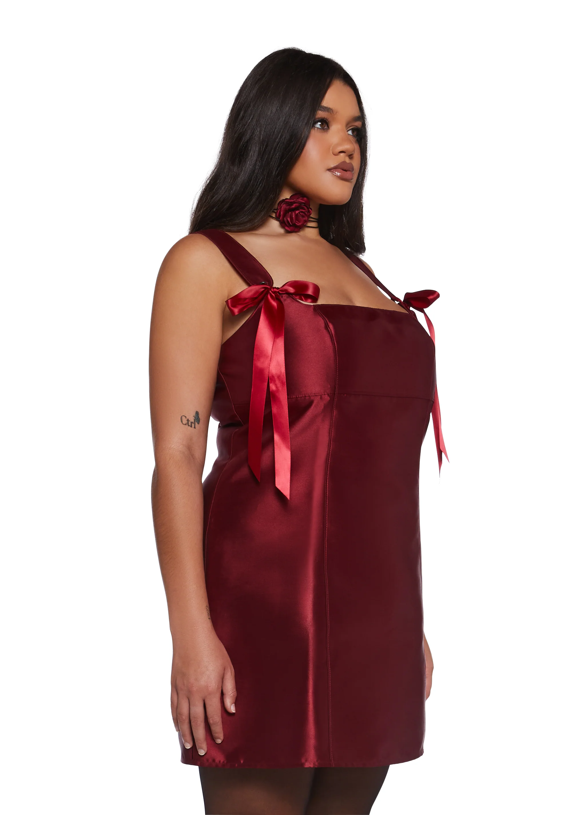 Pixie Stardust Mini Dress - Burgundy - Image 7