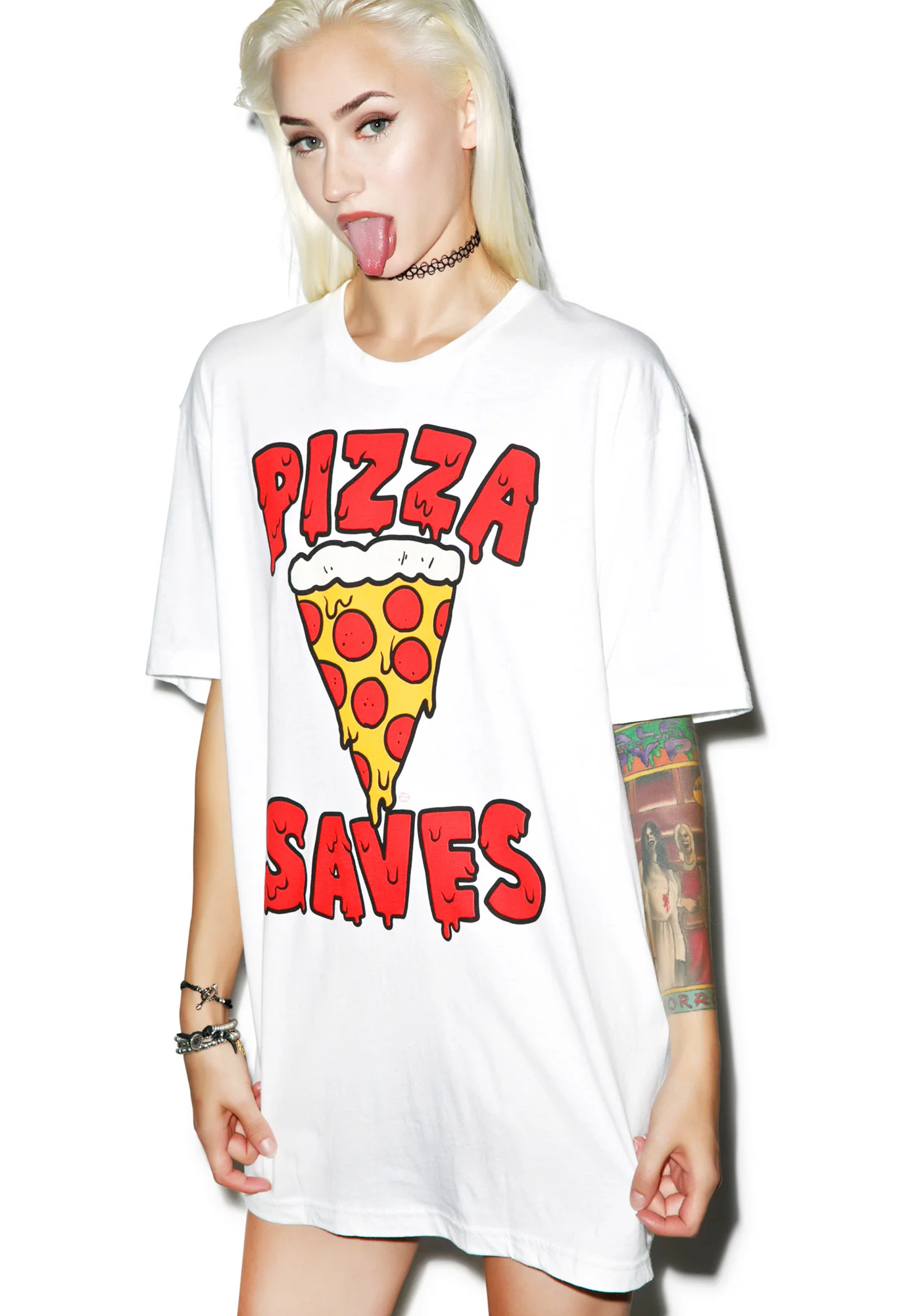 Pizza Saves Tee - Image 4