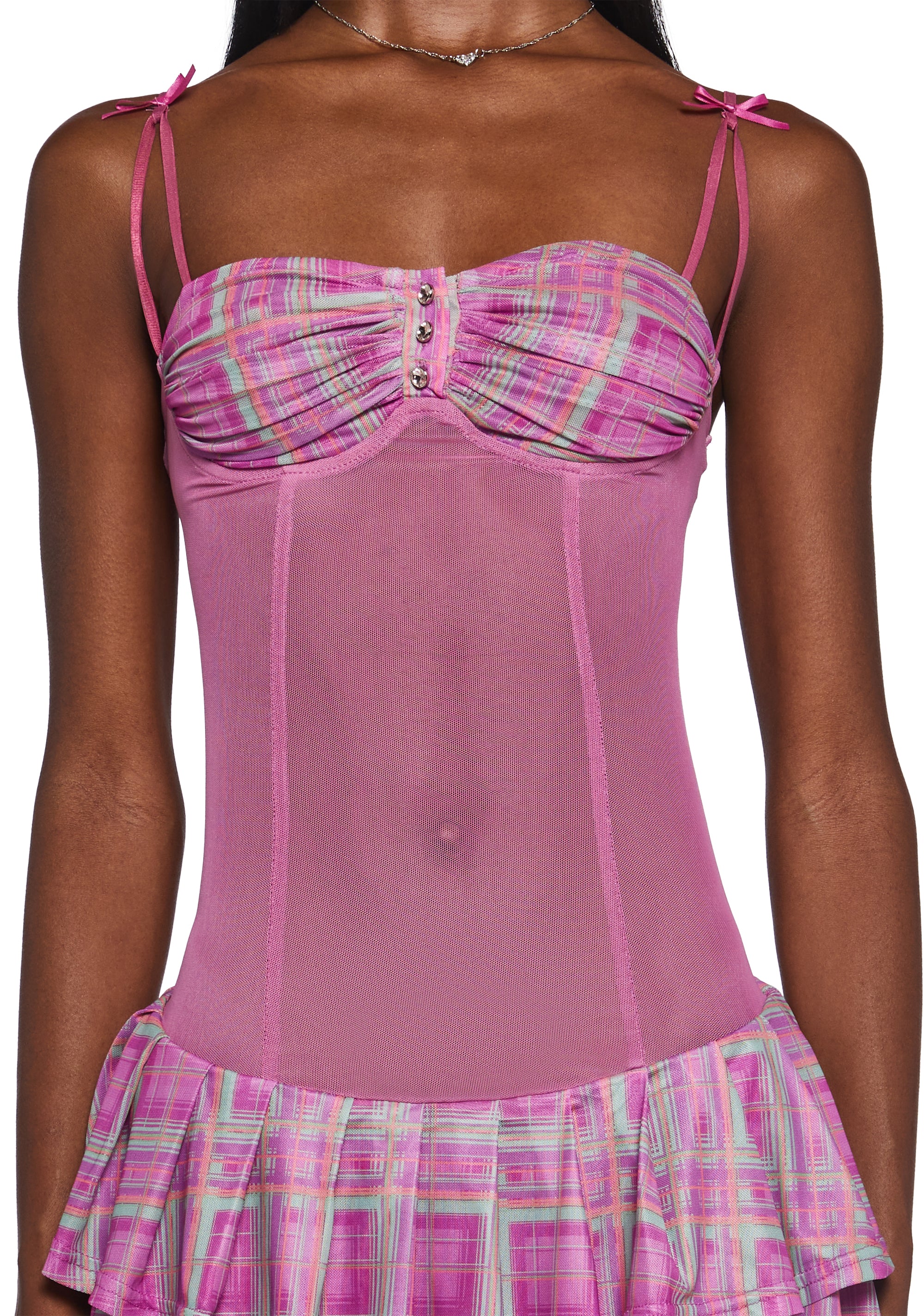 Secret Notes Plaid Mini Dress - Image 5