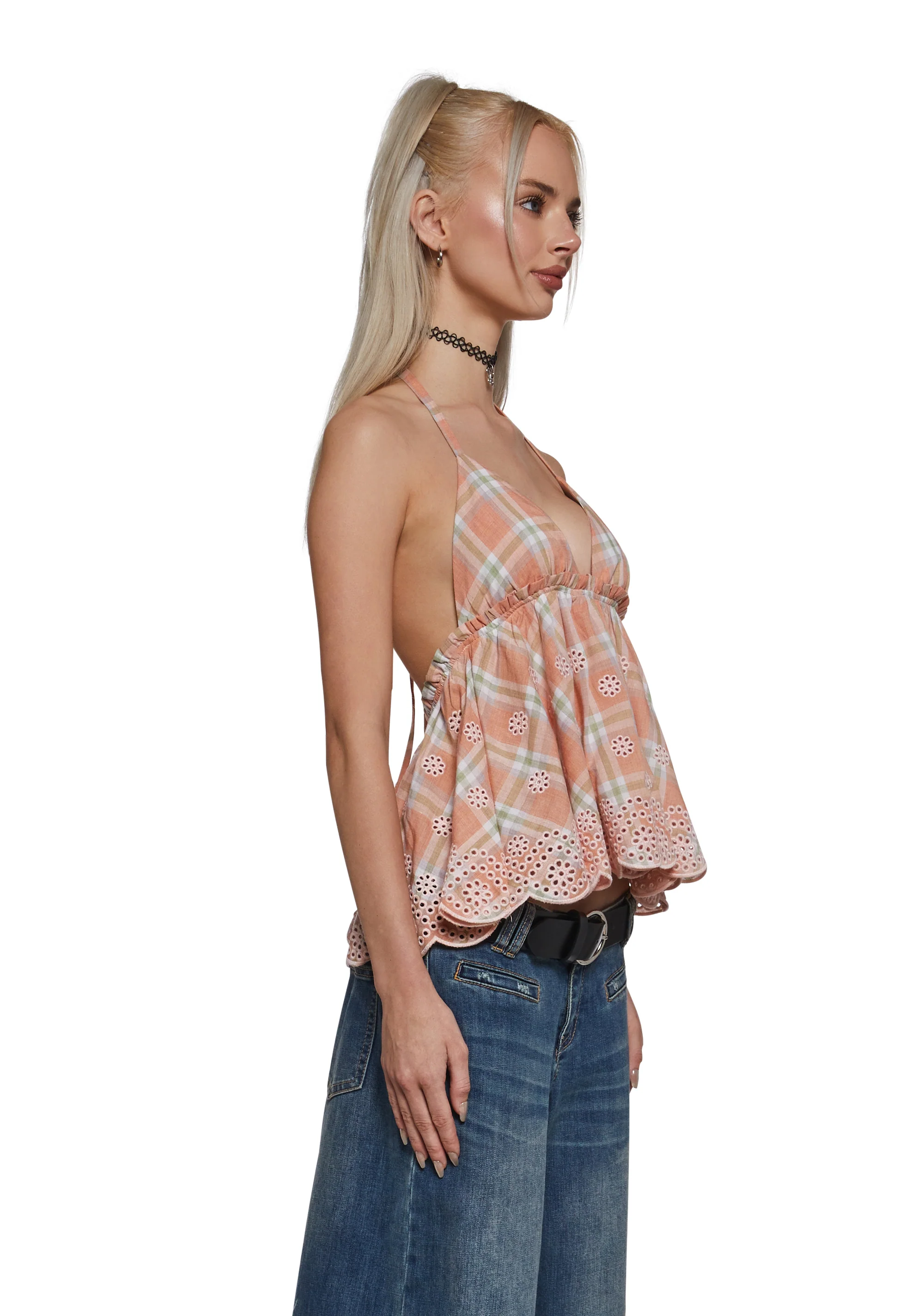 Malibu Plaid Halter Top - Image 3