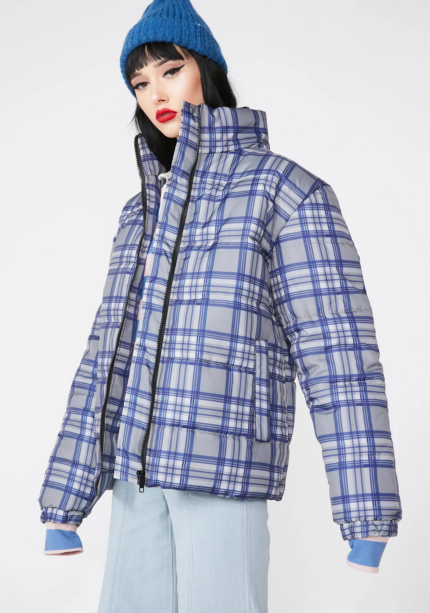 Plaid Puffer Jacket - Image 2