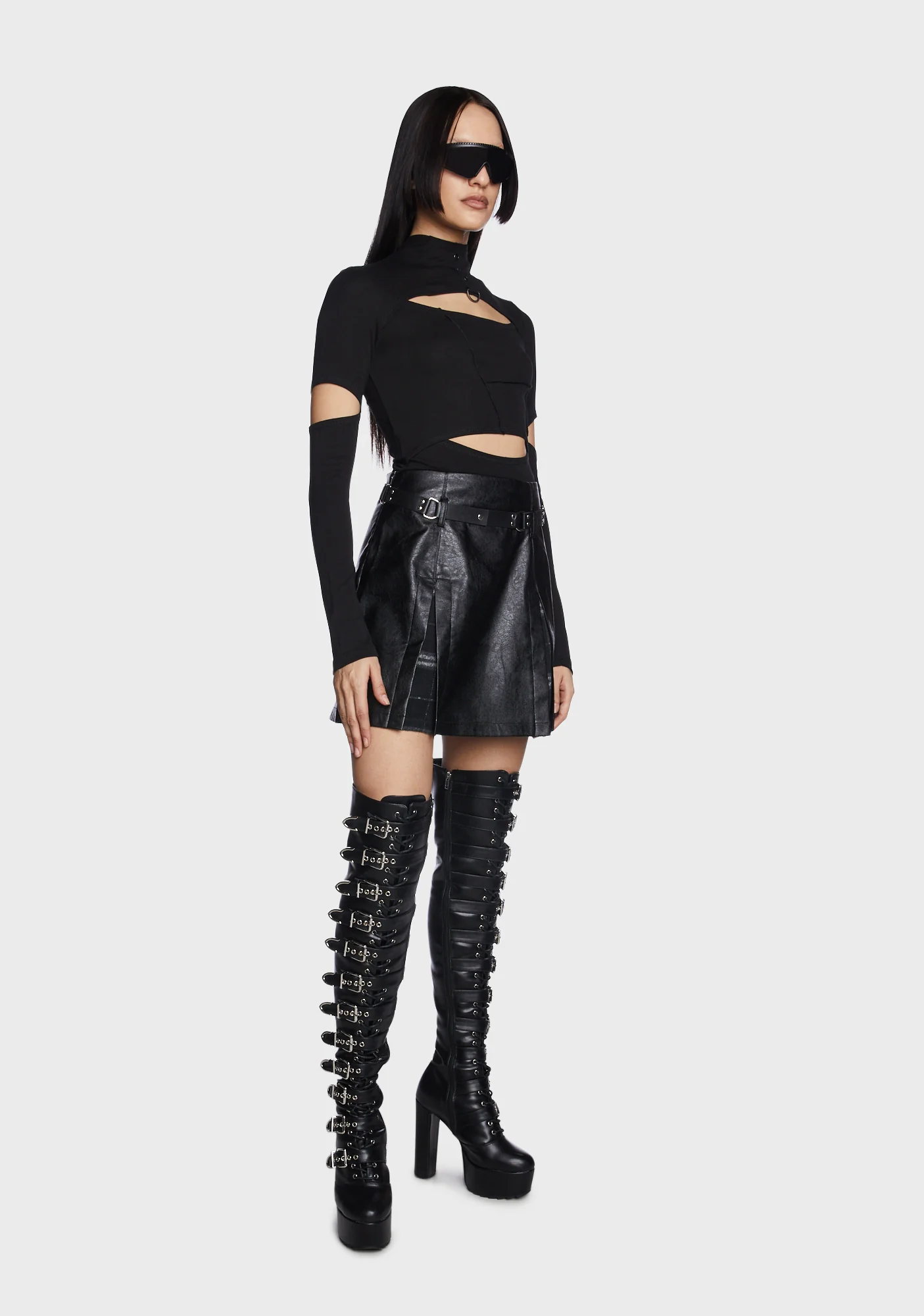 Plaid Splicing Skirt - Image 5