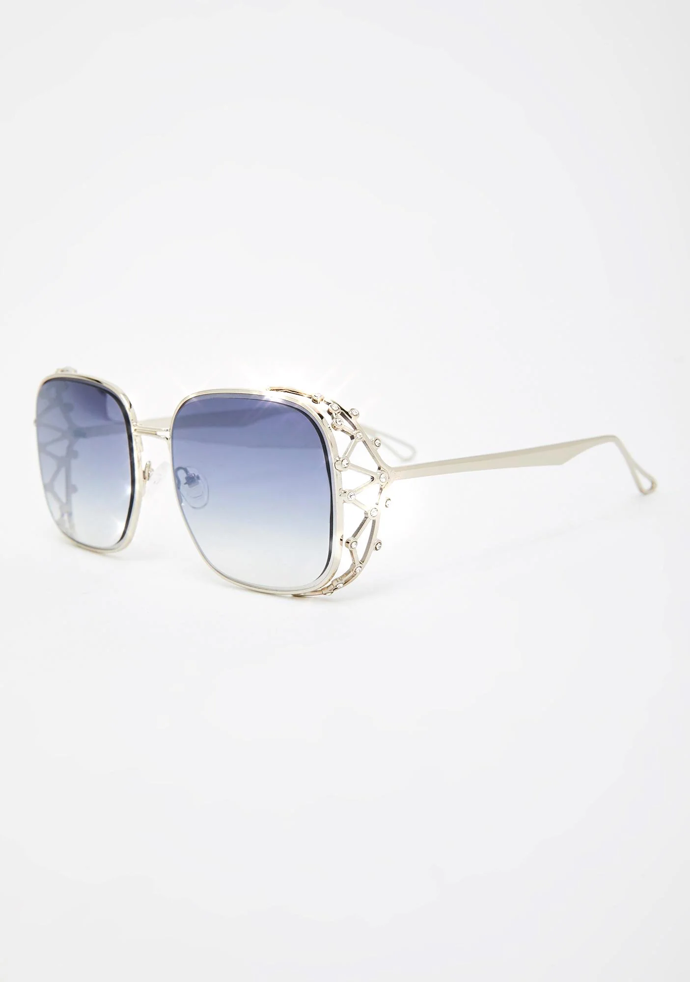 Platinum Ridin' Around Dipped Oversized Sunglasses - Image 3