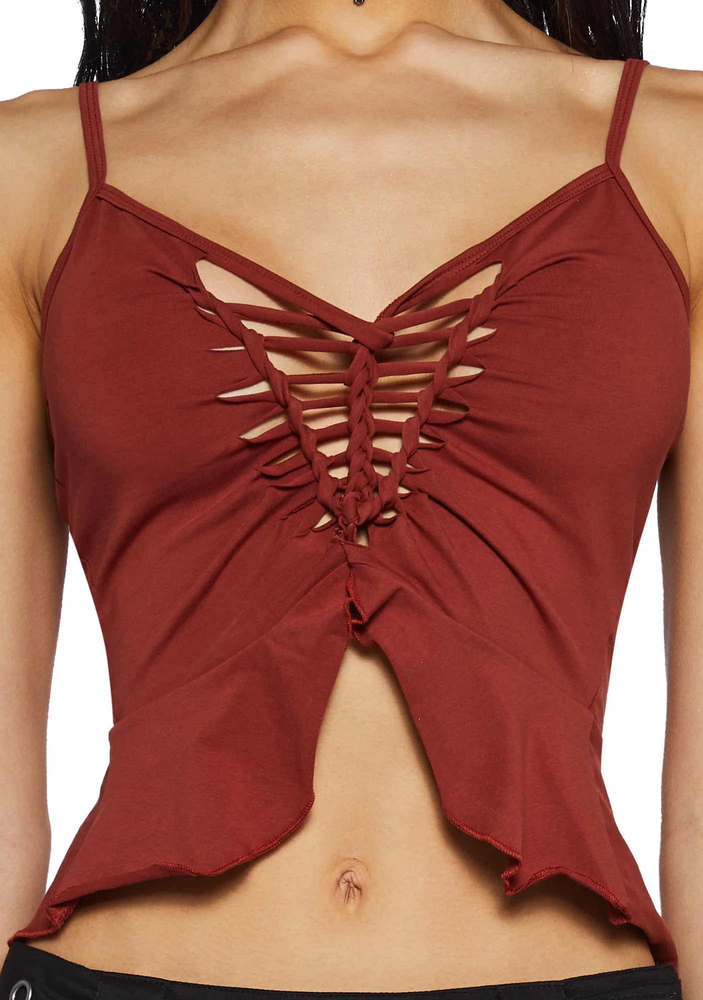Play Your Cards Right Cami Top-Red - Image 5