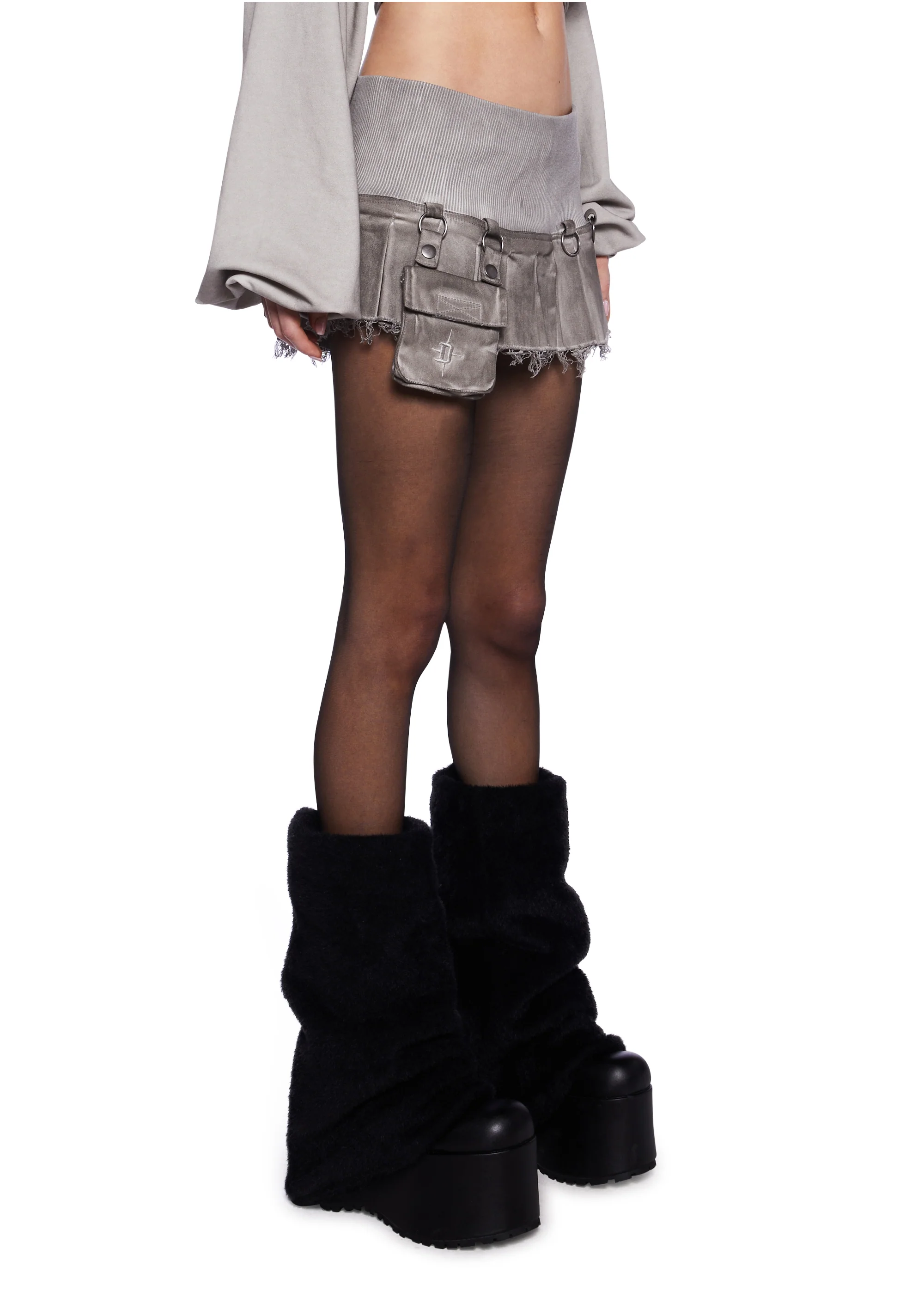 Pitch Pleated Cargo Micro Skirt - Image 3