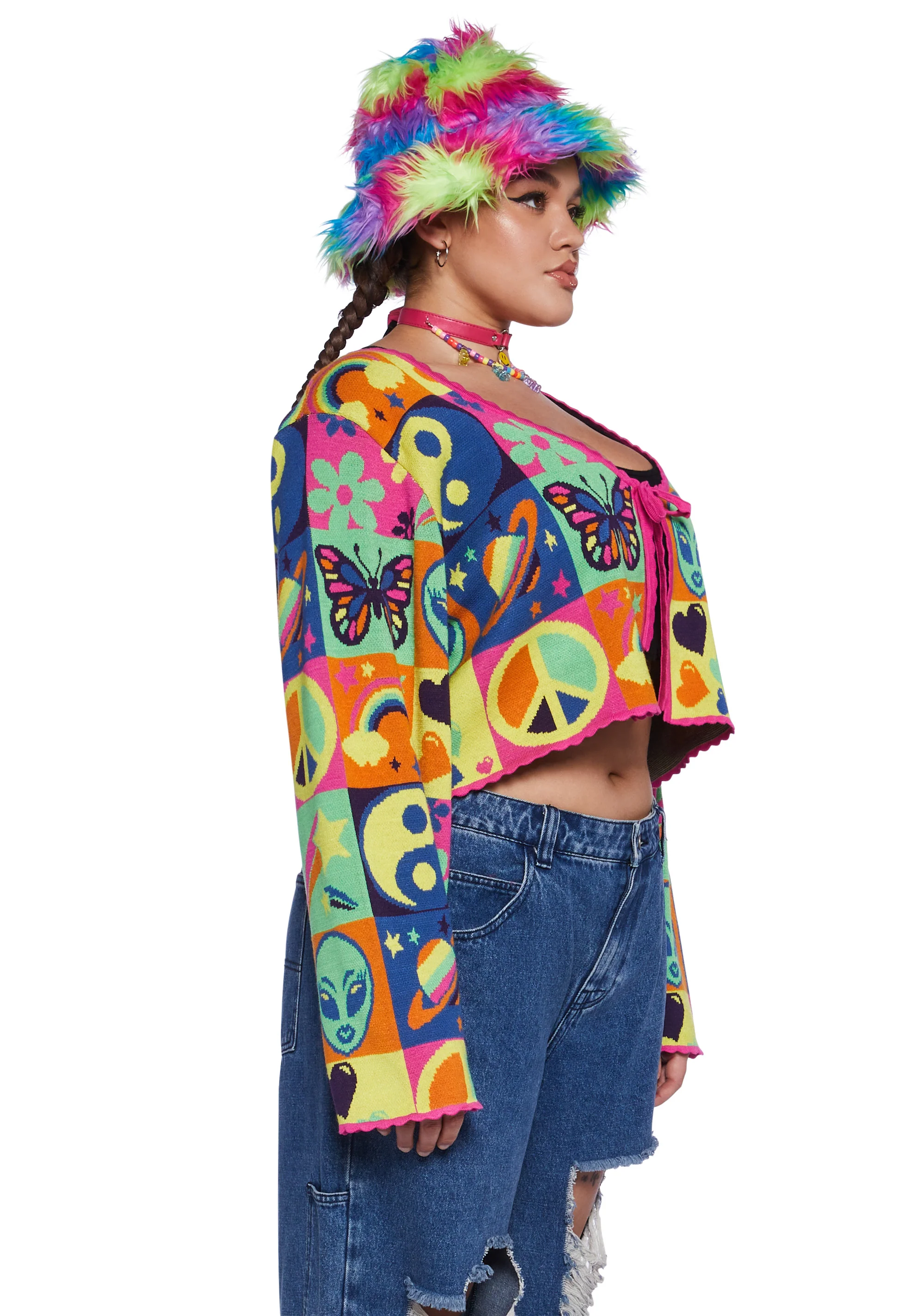 Plus Acid Trippin Knit Cardigan - Image 3