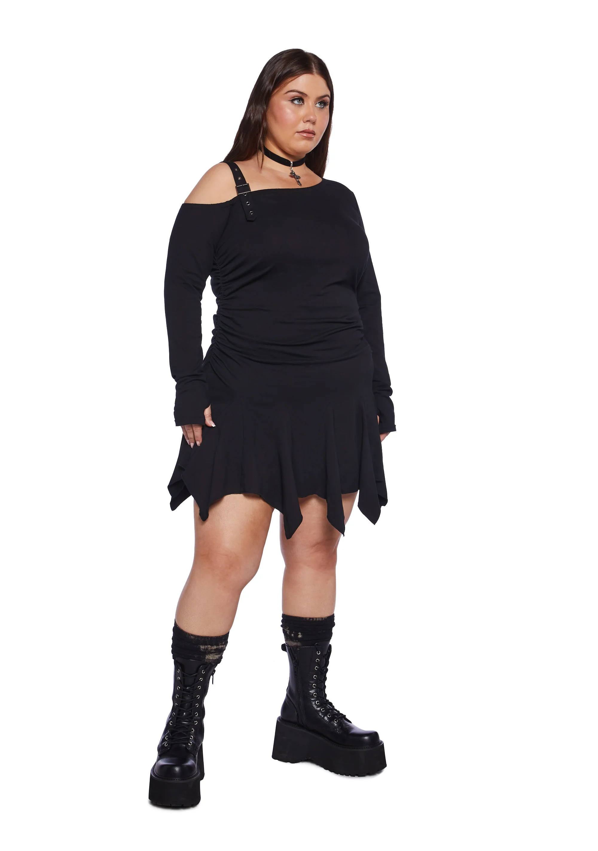 Plus Brooding Thoughts Mini Dress - Image 3