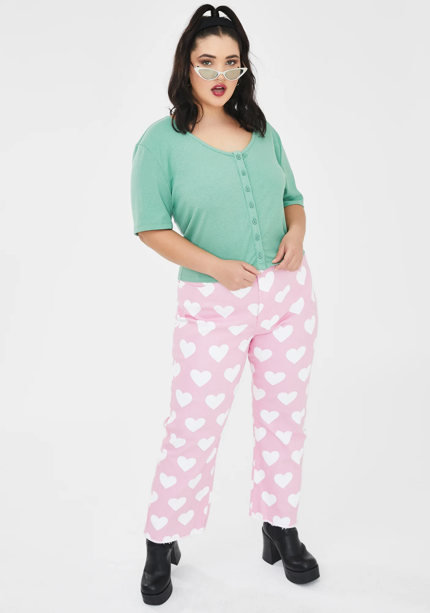 Plus Button-Through Heart Top - Image 3