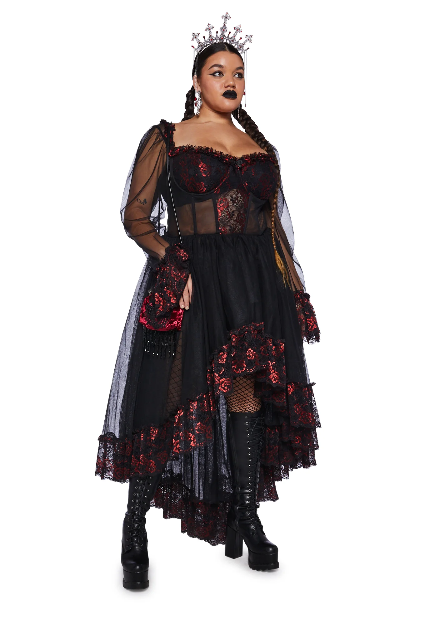 Plus Dance With Death High-Low Dress - Image 5