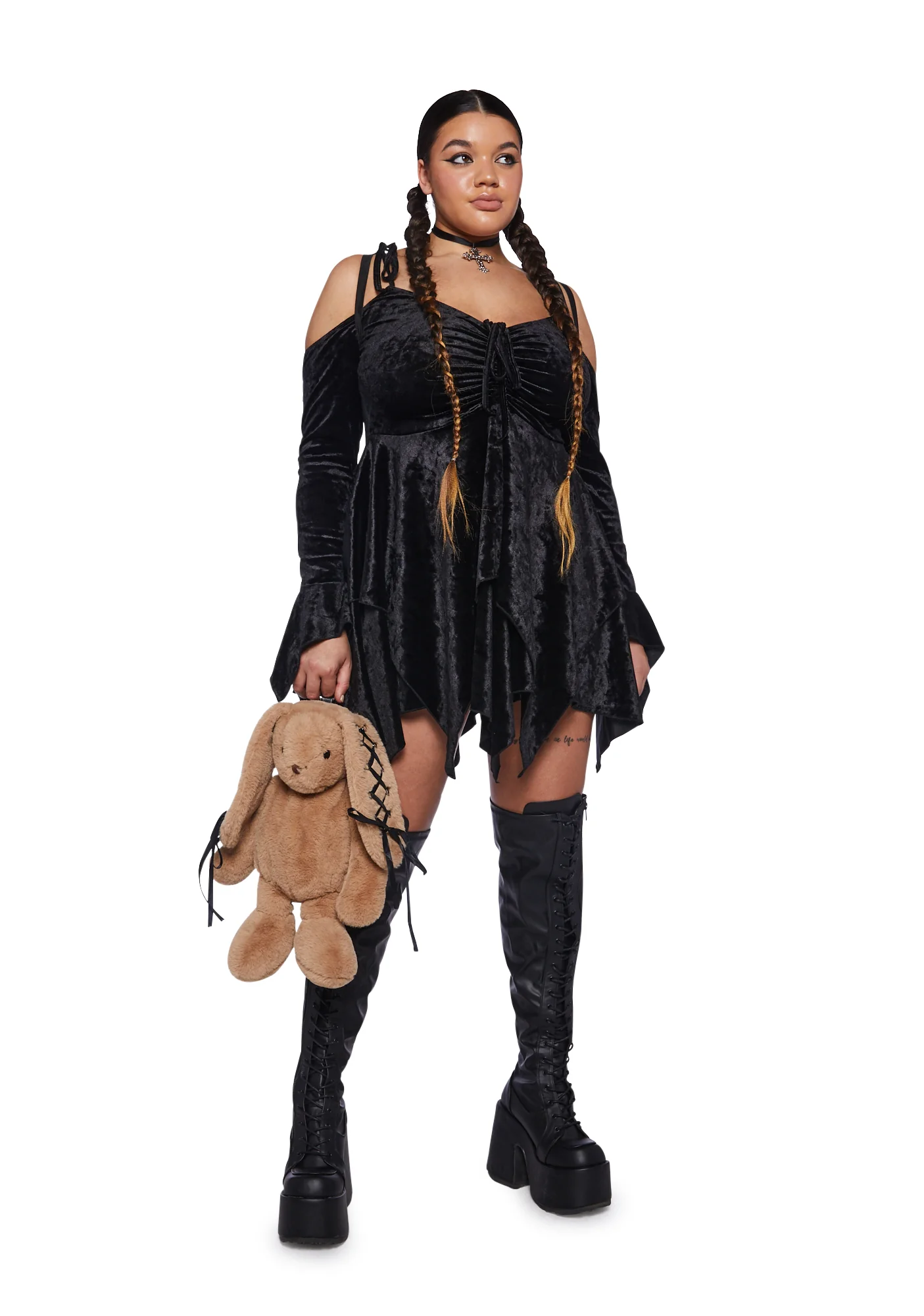 Plus F Is For Fairies Handkerchief Dress - Black Velvet - Image 2