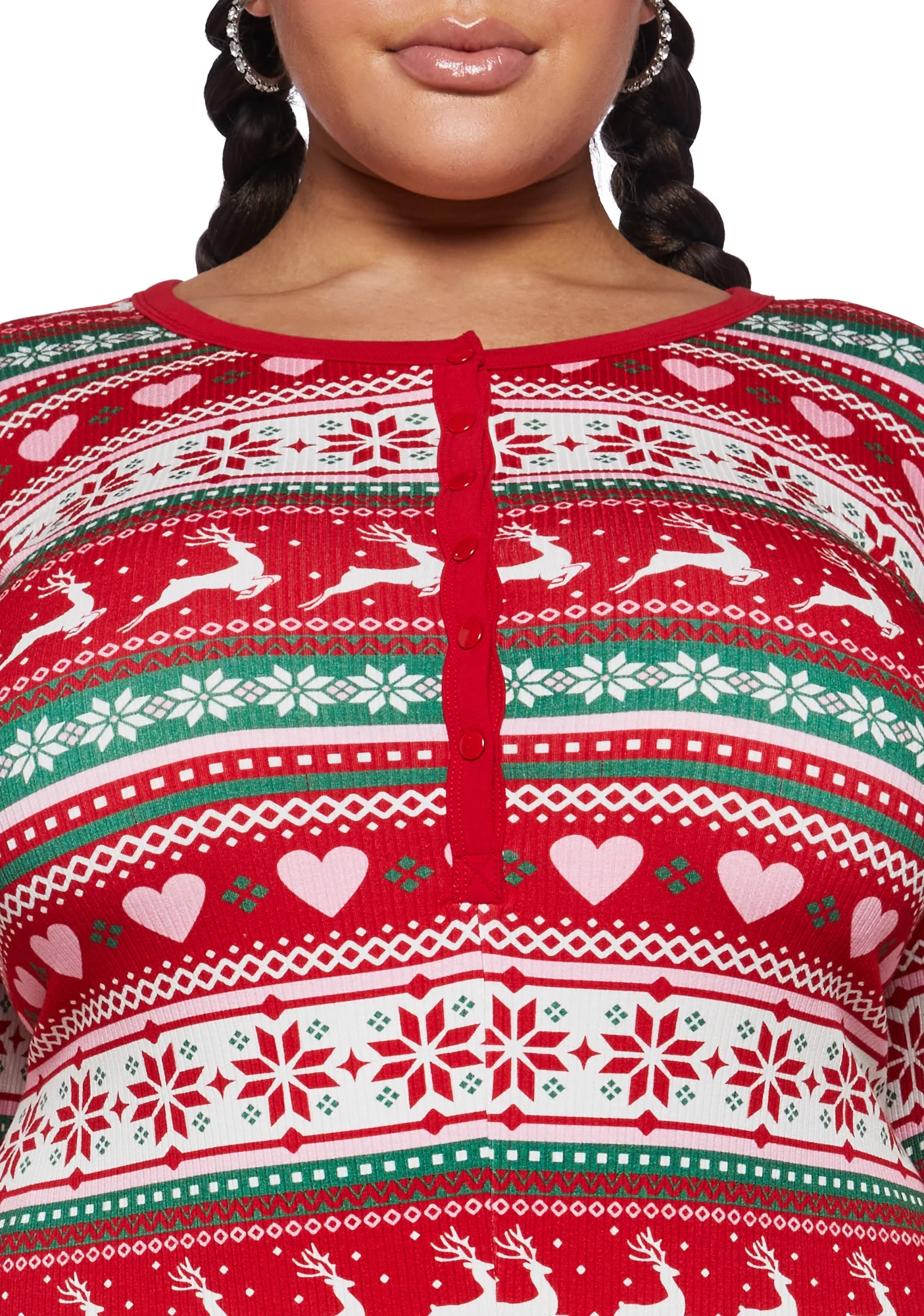 Plus Snowy Soiree Knit Romper - Image 2