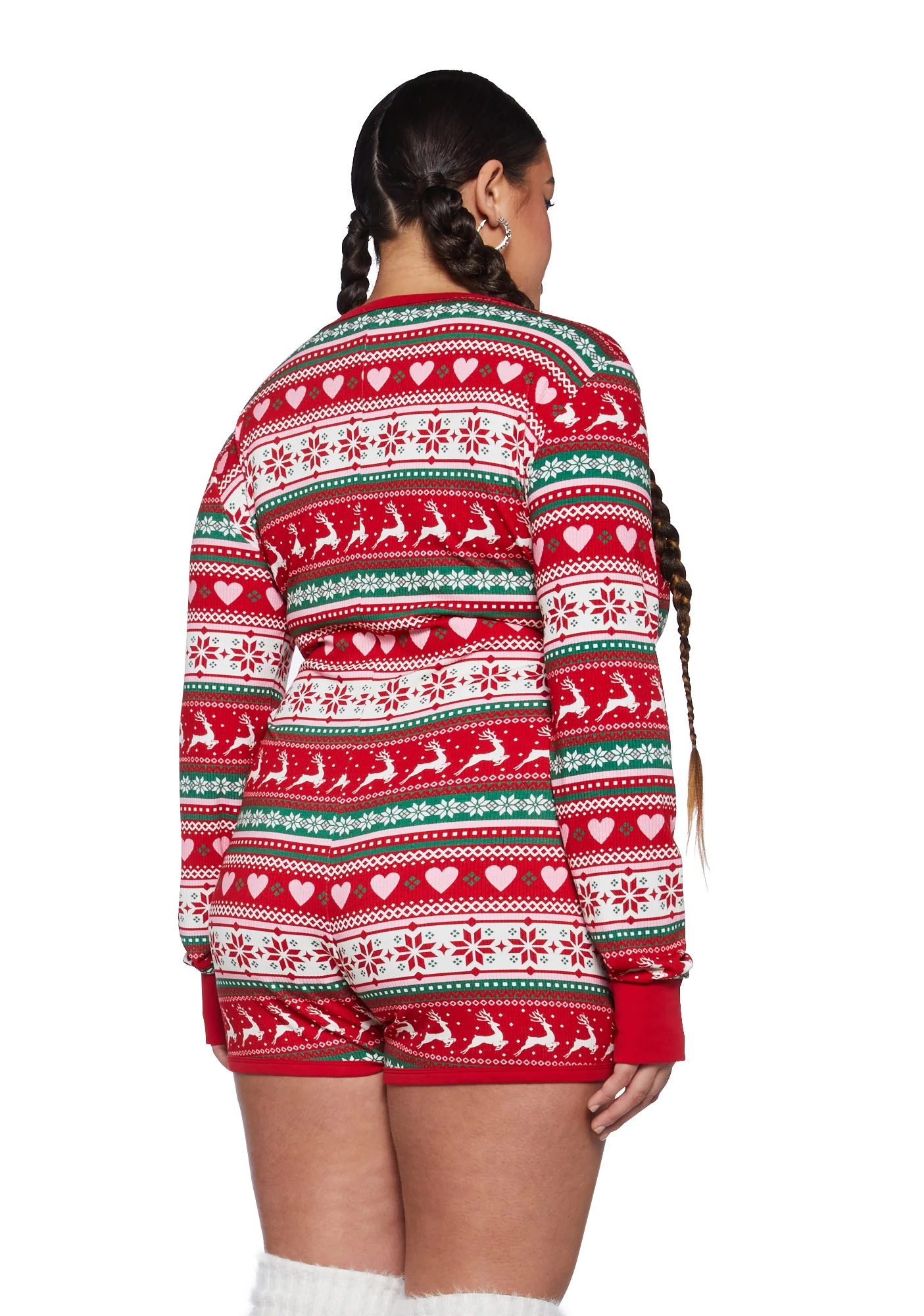 Plus Snowy Soiree Knit Romper - Image 4