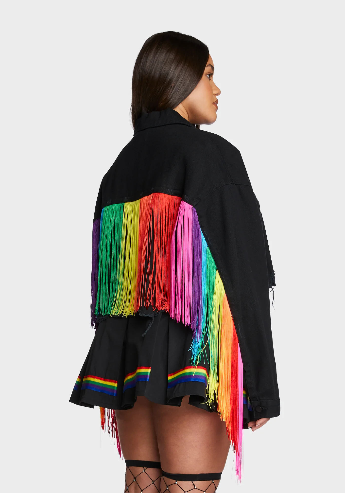 Plus Feel This Moment Denim Jacket - Black - Image 4