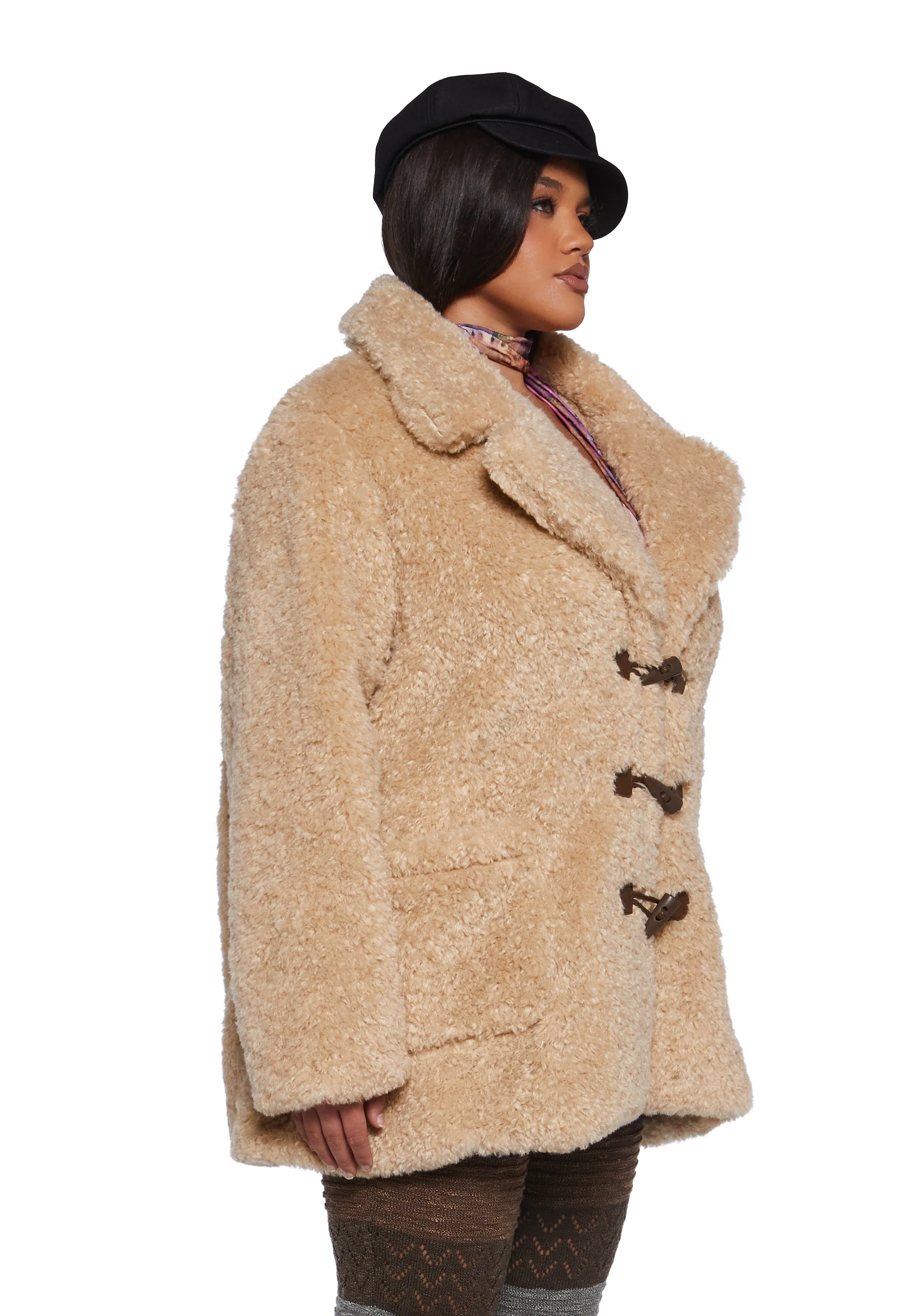Plus Garage Band Sherpa Cropped Coat - Image 3