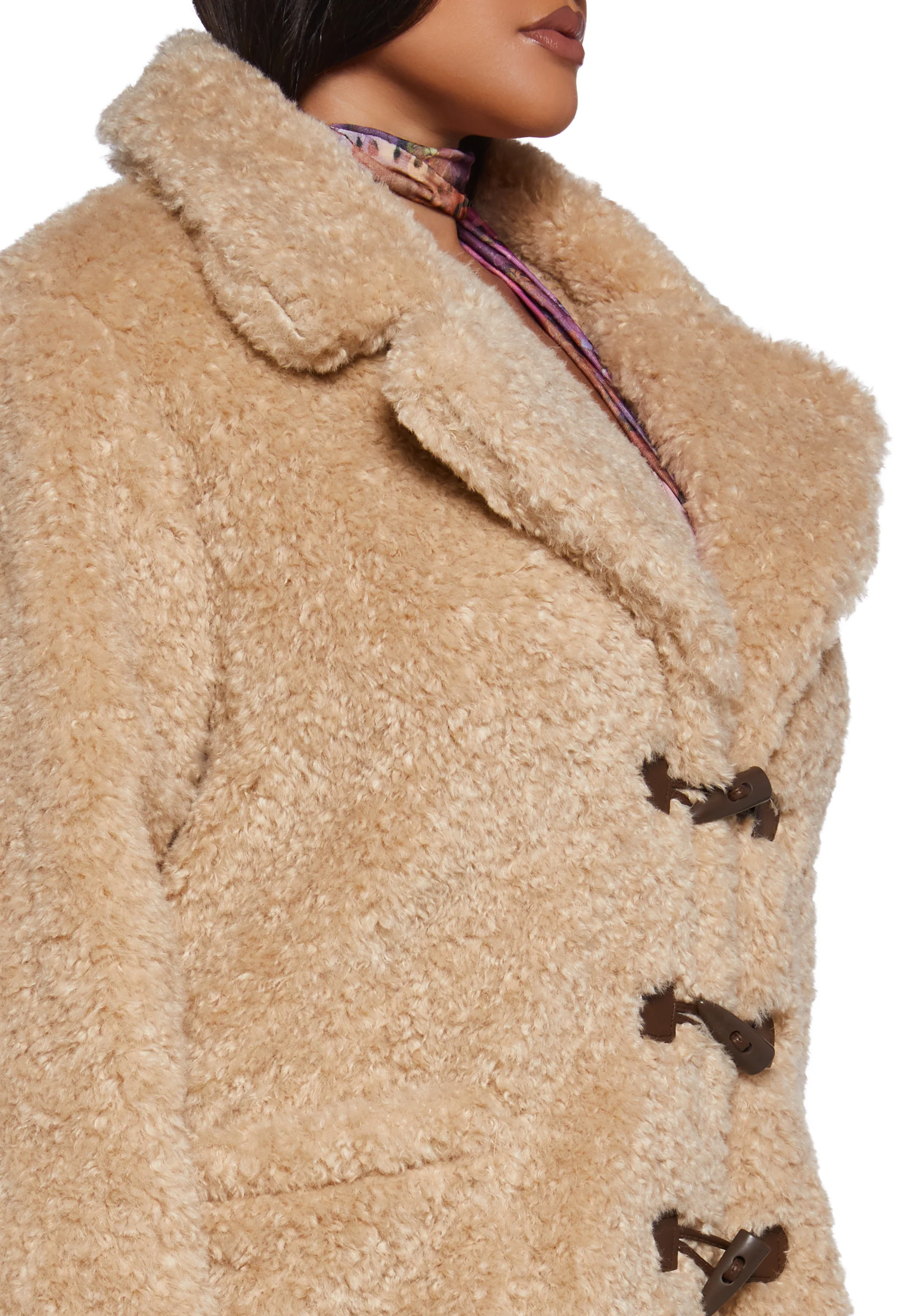 Plus Garage Band Sherpa Cropped Coat - Image 5
