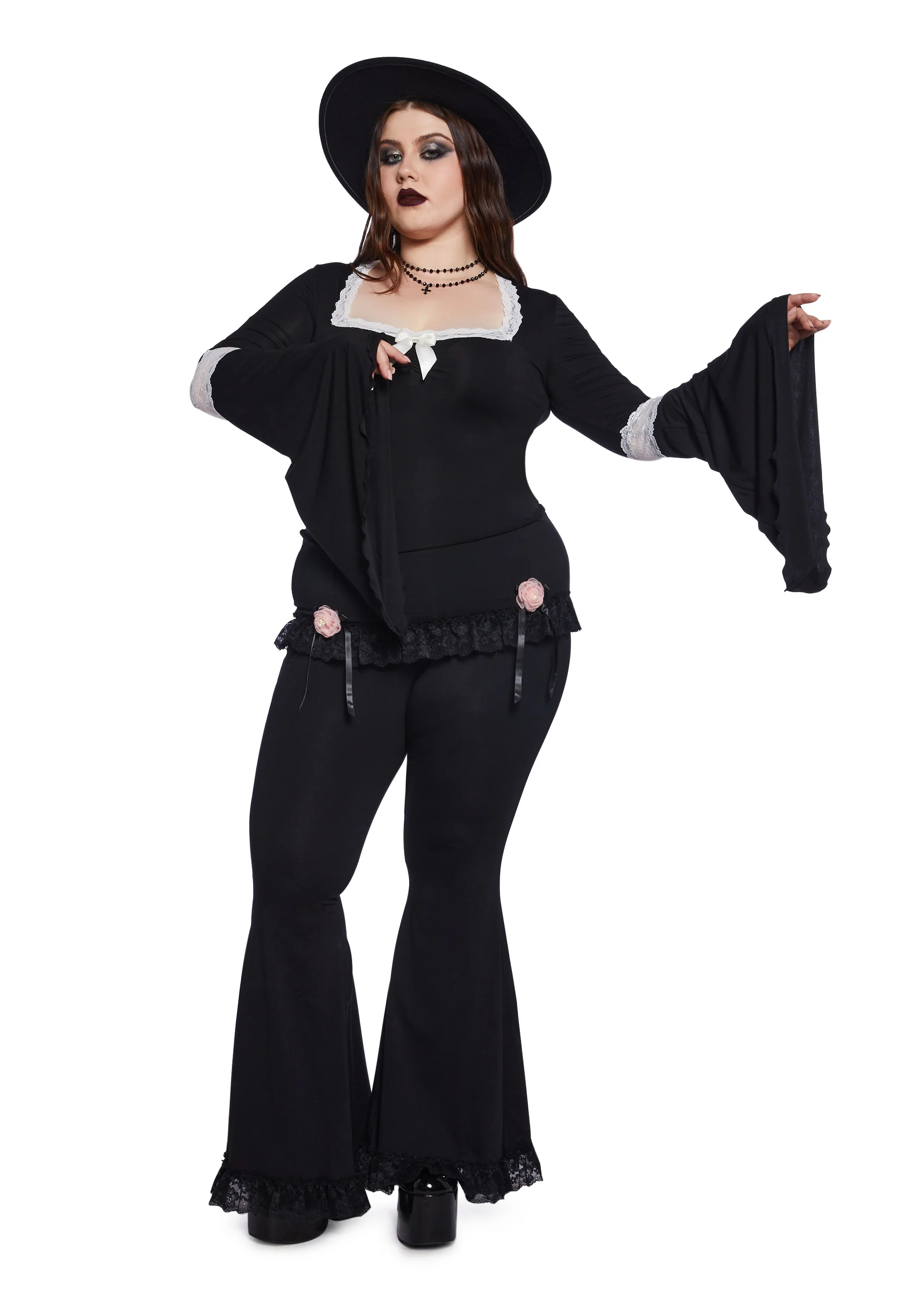 Plus Hardcore Goth Long Sleeve Top - Image 2