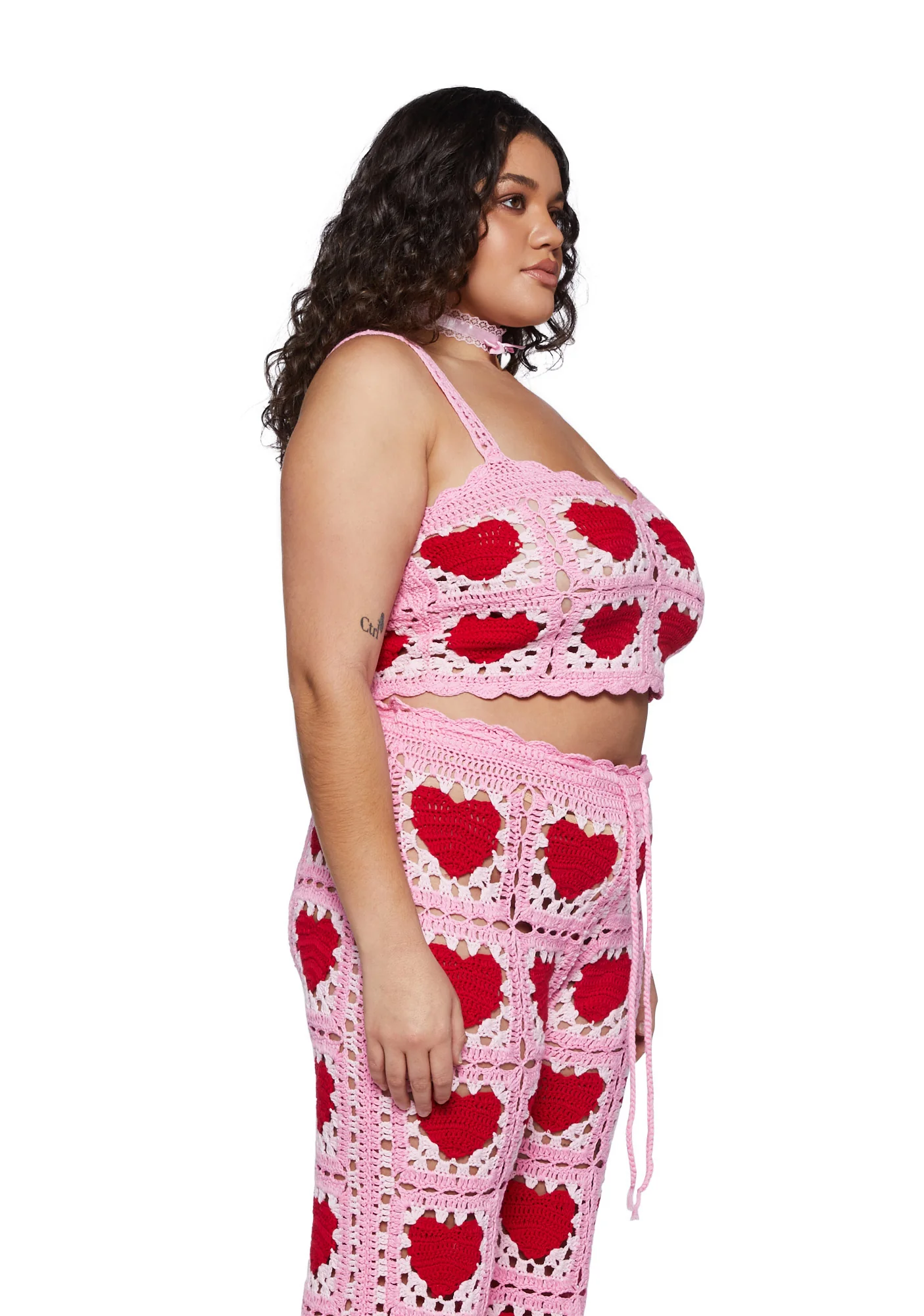Plus Heartfelt Kisses Crochet Tank Top - Image 3