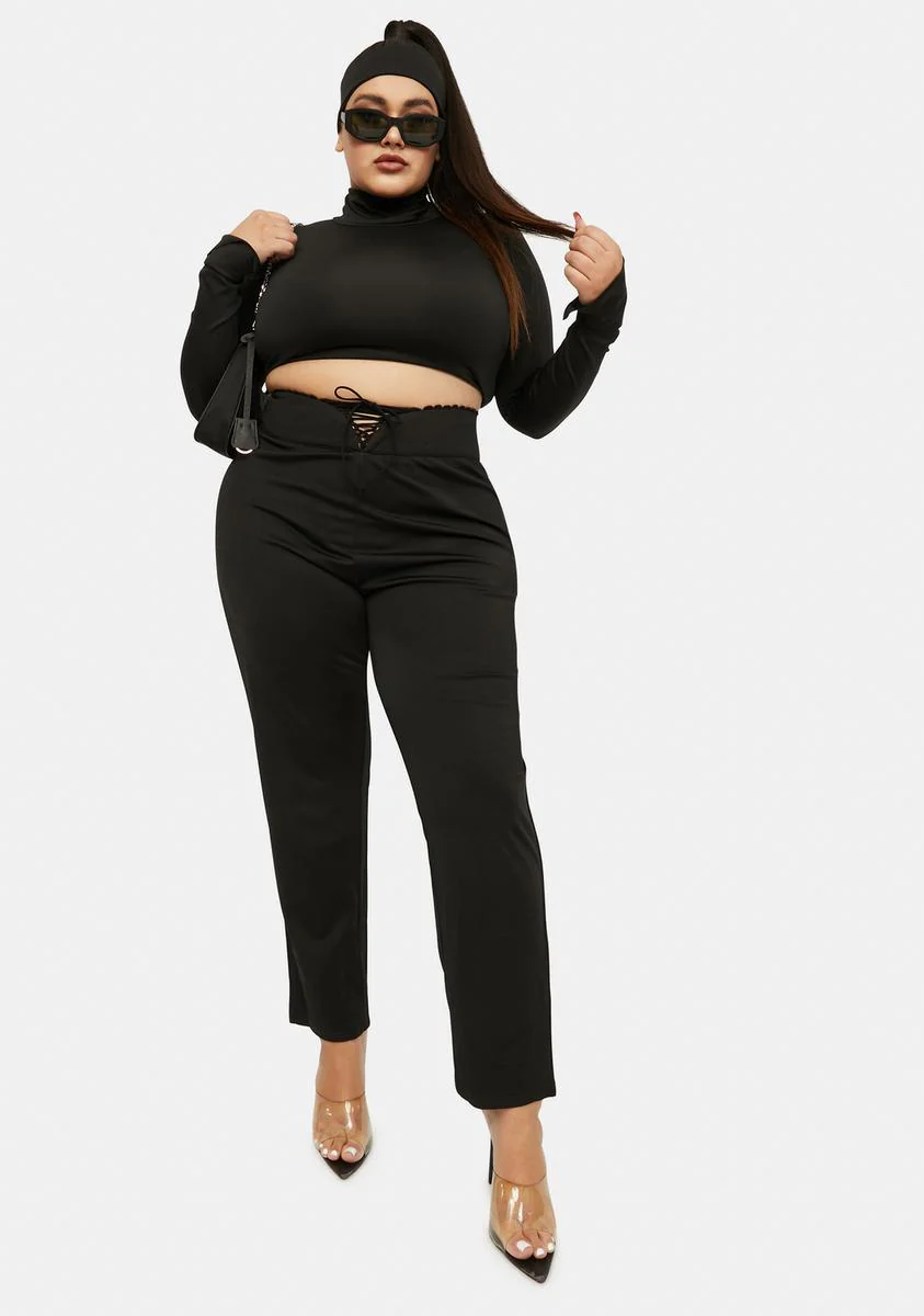 Plus I Wanna Know Lace Up Pants - Image 3
