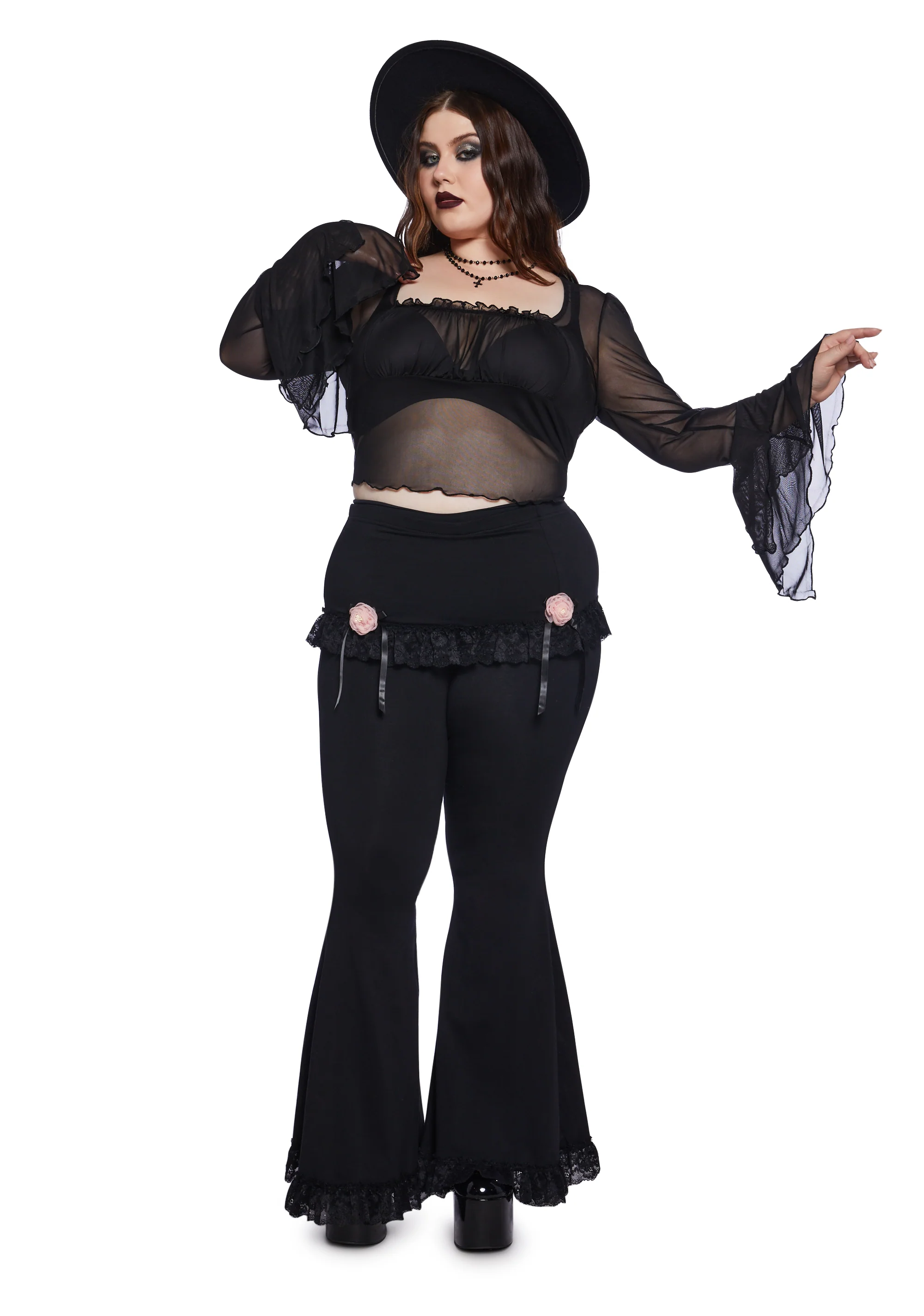 Plus Into The Shadows Crop Top - Black - Image 6