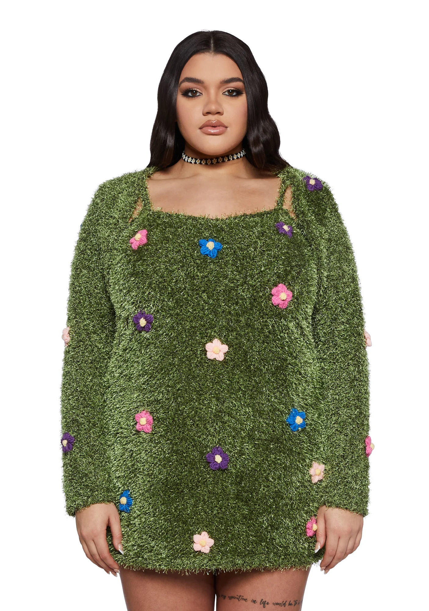 Plus It’s Always Greener Mini Dress And Shrug Set - Image 5