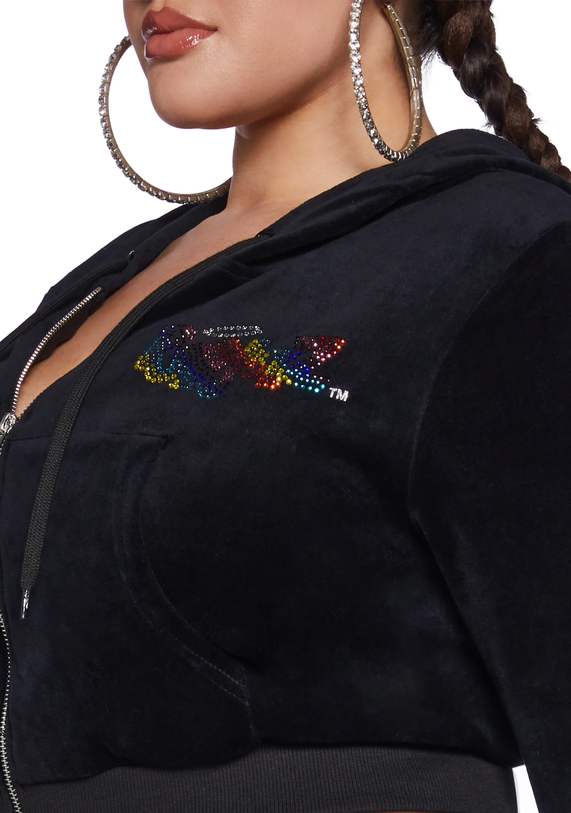 Plus Keep It Glossy Velour Jacket - Rainbow - Image 4