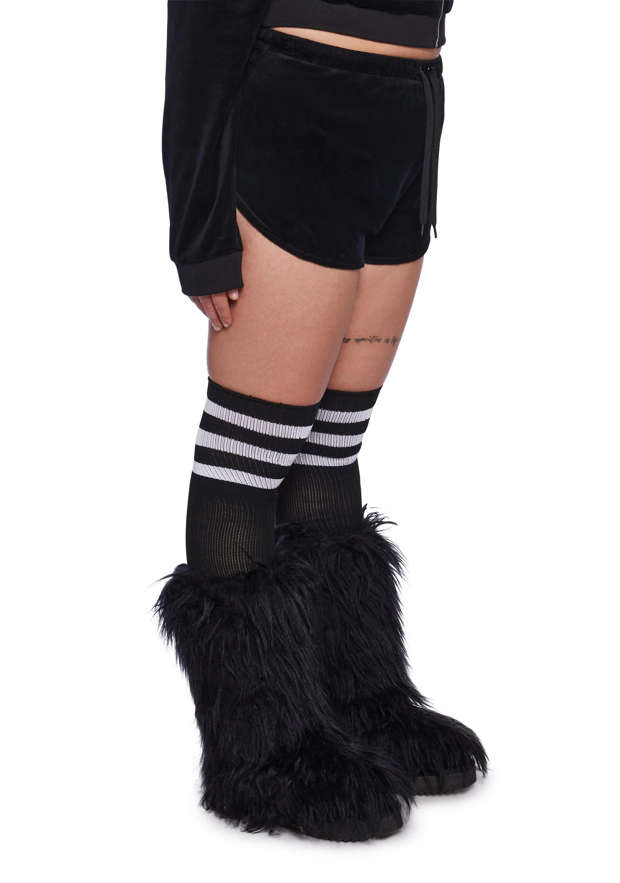 Plus Keep It Glossy Velour Shorts - Rainbow - Image 3
