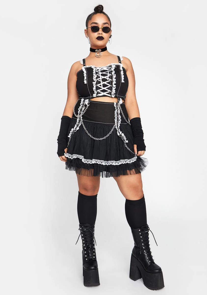 Plus Lace Crop Corset Top - Image 3