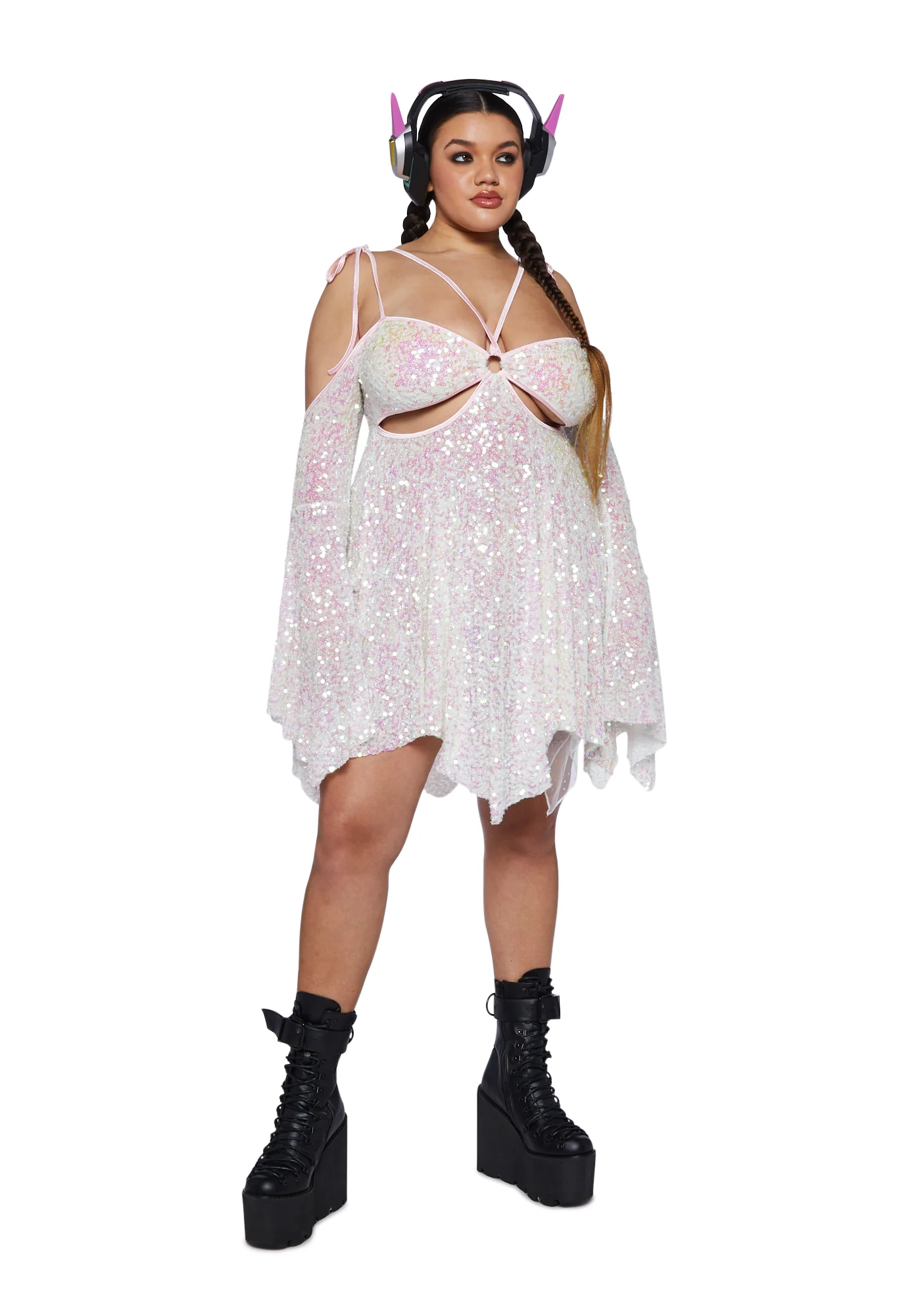 Plus Lightning In A Bottle Mini Dress - White - Image 2